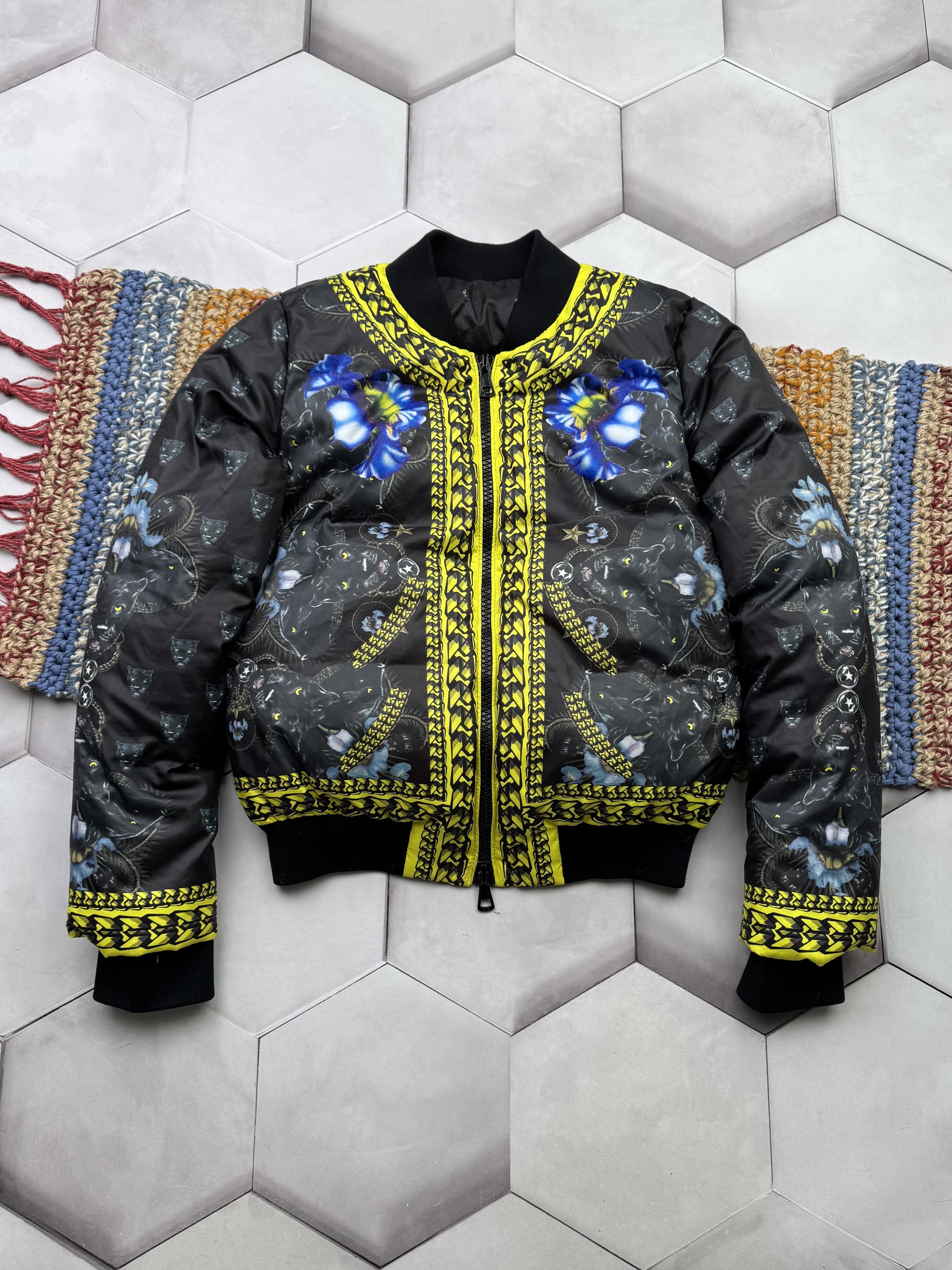 Vintage Vintage Cropped Down Printed Jacket (ES9) Size S / US 4 / IT 40 - 1 Thumbnail
