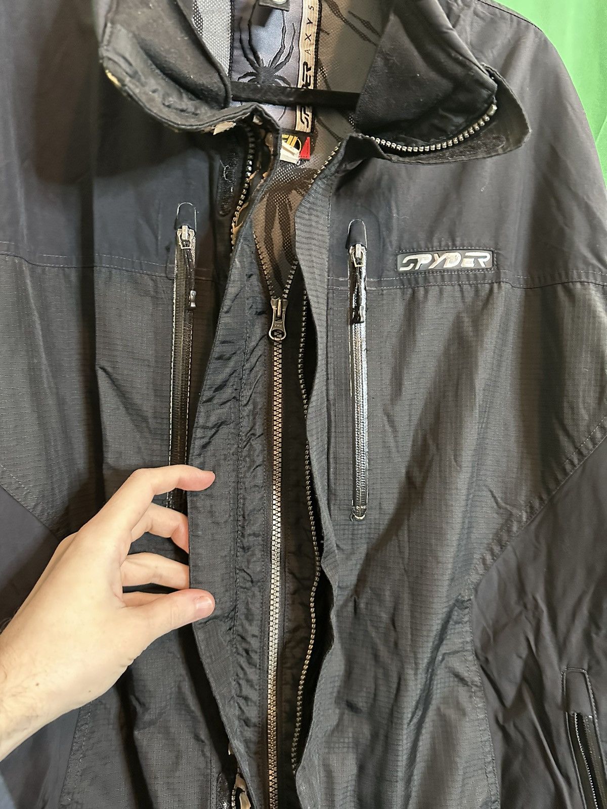Spyder Vintage ripstop waterproof double zip biker jacket Size US XL / EU 56 / 4 - 10 Thumbnail