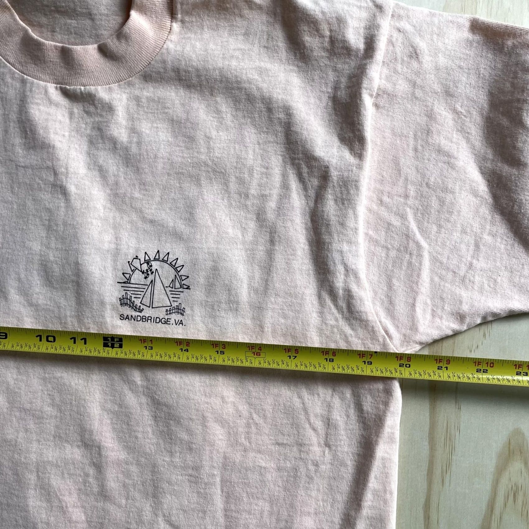 Fruit Of The Loom VINTAGE Fruit of the Loom Shirt Mens Large Pink Tee Sandbridge Beach Virginia Graphic Print Short Sleeve Crew Neck USA Travel Beach Size US L / EU 52-54 / 3 - 6 Thumbnail
