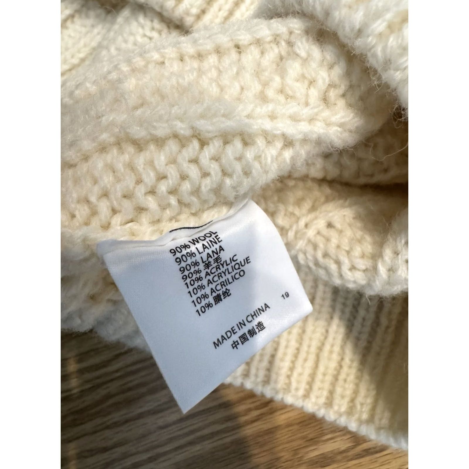 Brandy Melville Brandy Melville Sweater Cardigan Wool Blend V-Neck Cable Knit One Size Cream Women Fall Winter Spring NWT Size ONE SIZE - 7 Thumbnail