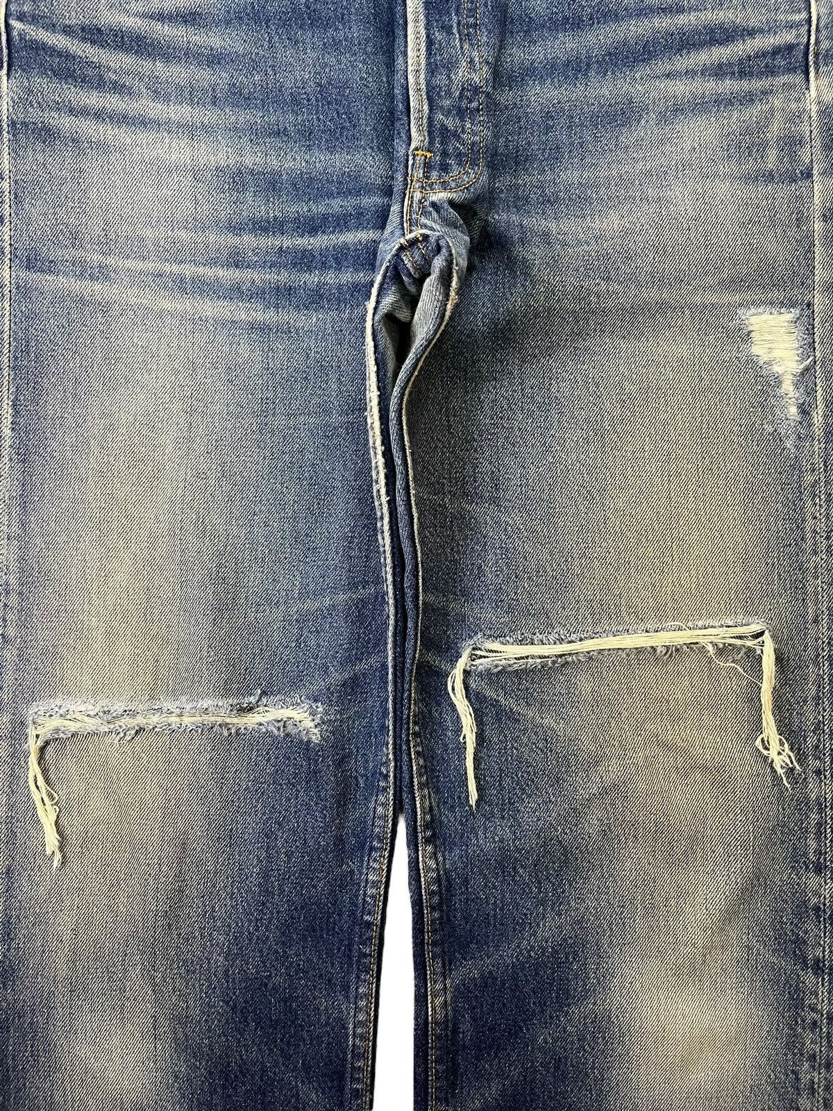 Levi's × Levi's Vintage Clothing Vintage 80s Levis 501 Blue Wash Distress Ripped Loose Jeans Size US 31 - 5 Thumbnail