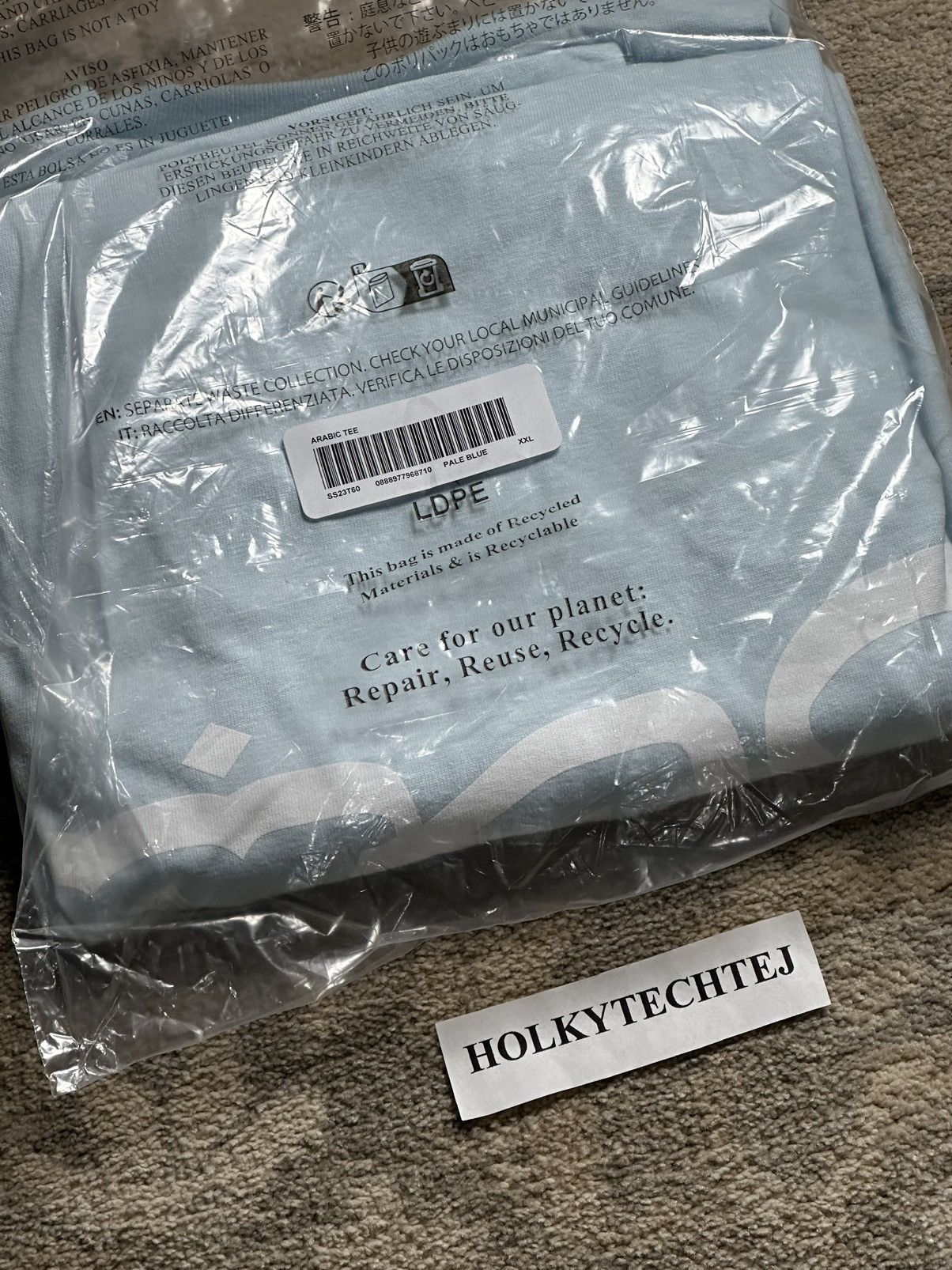 Supreme Supreme Arabic Logo Tee - Pale Blue - XXL - SS23 Size US XXL / EU 58 / 5 - 3 Thumbnail