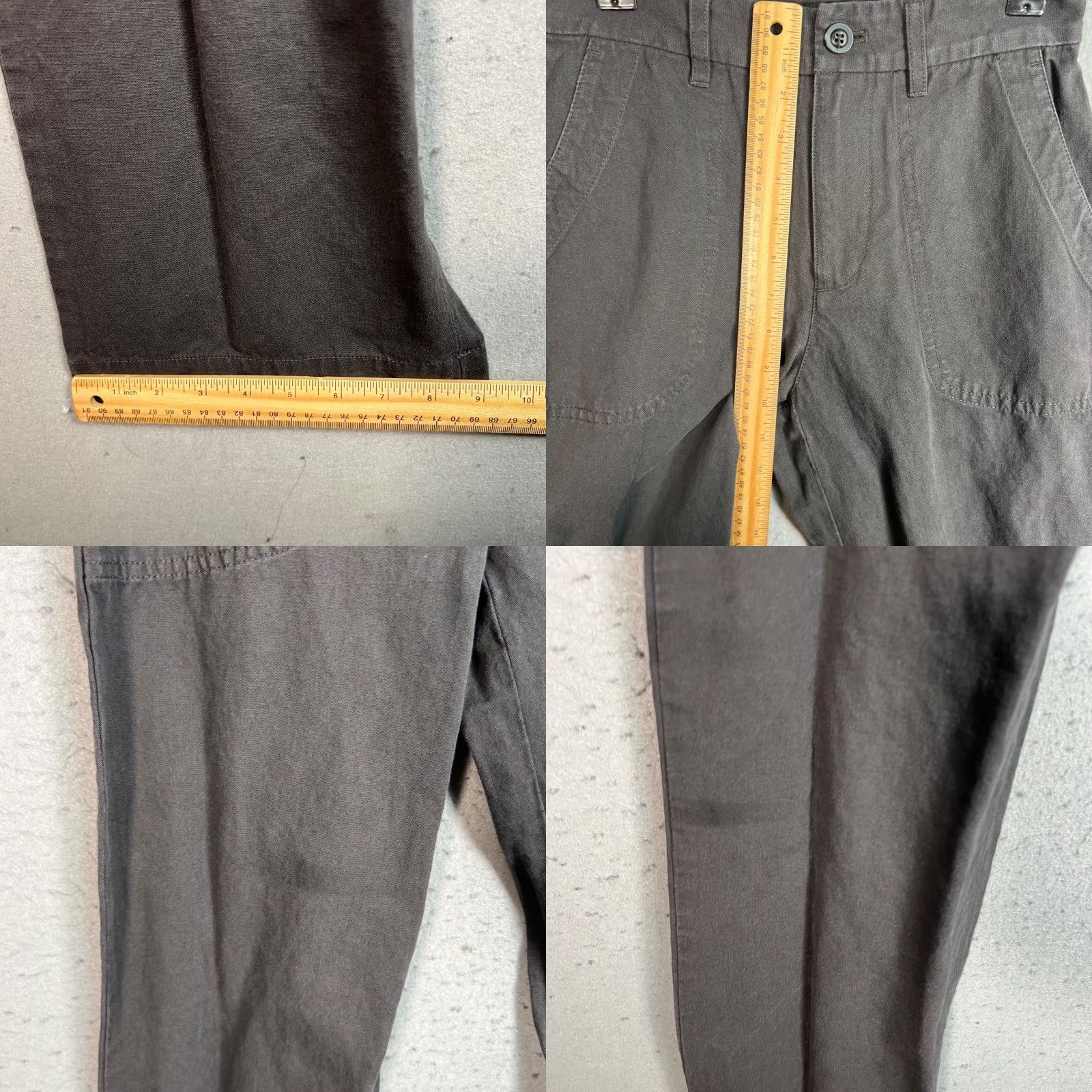 A.P.C. A.P.C. Womens Size 34 Dark Grey Cotton-Linen Blend Straight-Leg Pants Shirt? Size 24" / US 00 / IT 34 - 8 Thumbnail