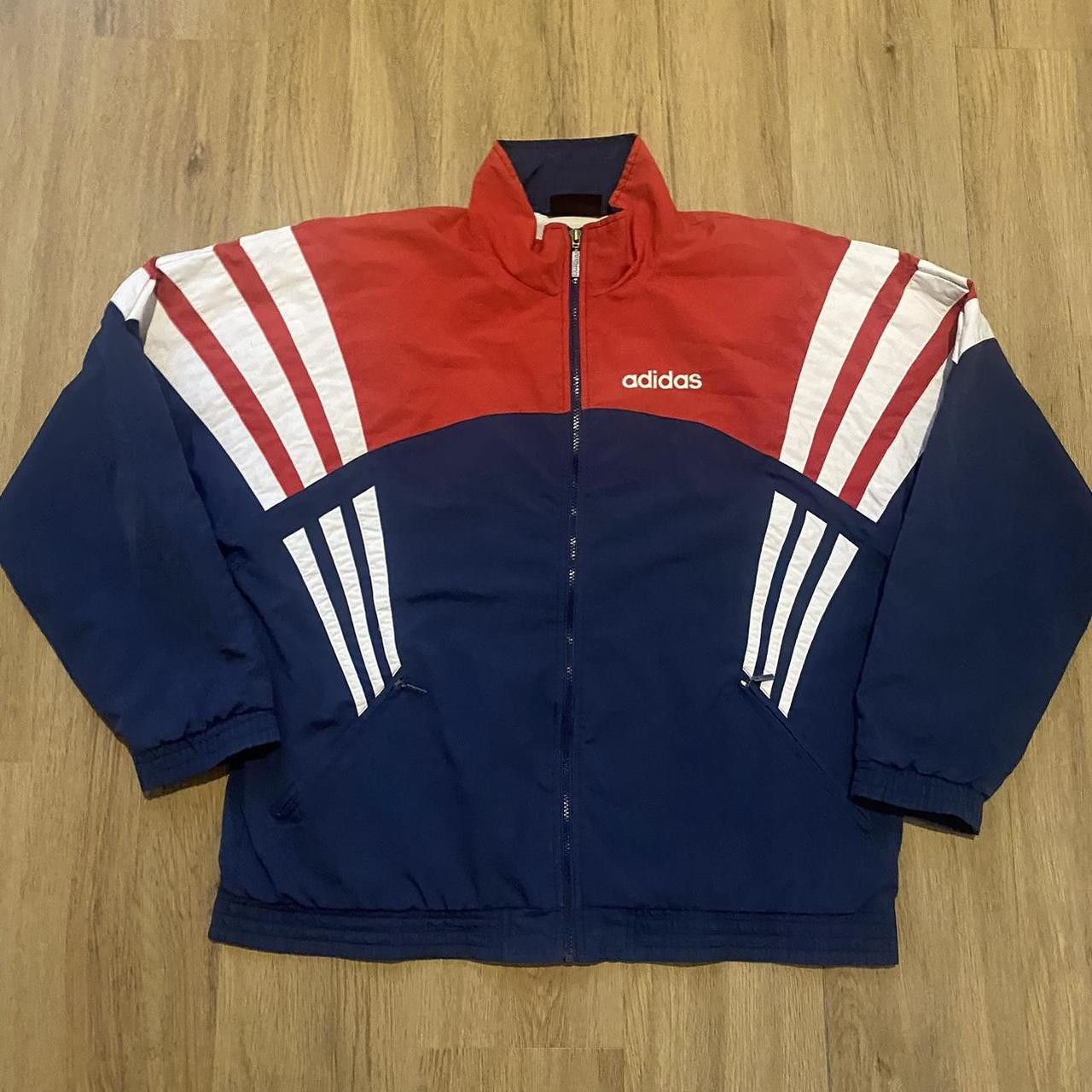 Adidas 90s Vintage Boxy Red & blue Adidas windbreaker Size US XL / EU 56 / 4 - 1 Thumbnail