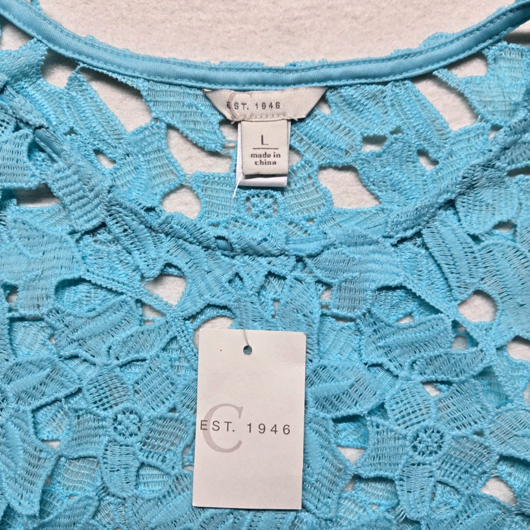 Vintage Est. 1946 Floral Lace Crochet Cut Out Flower Boho Cottage L Large NEW Shirt Est. 1946 Floral Lace Crochet Cut Out Flower Boho Cottage L Large NEW Size L / US 10 / IT 46 - 2 Thumbnail