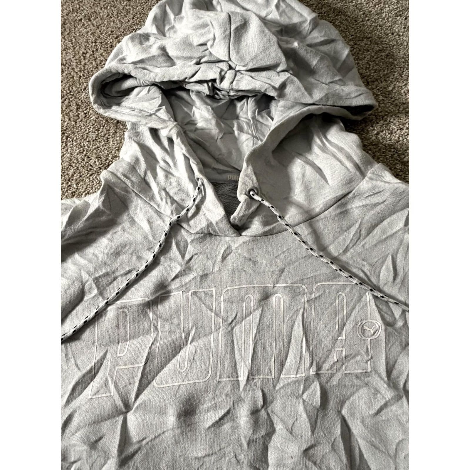 Puma Puma Hoodie Mens Small Gray Pullover Logo Sweatshirt Kangaroo Pocket Size US S / EU 44-46 / 1 - 4 Thumbnail