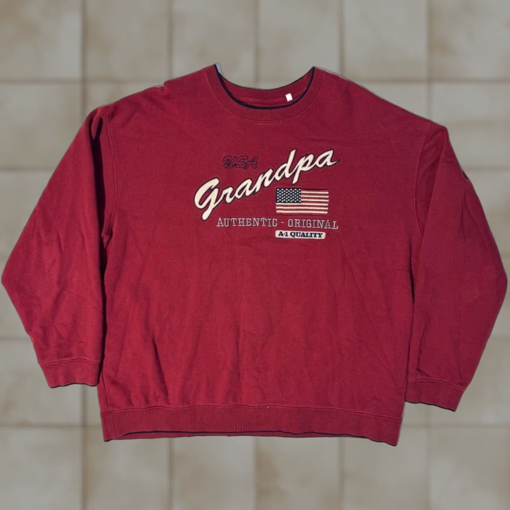 Croft & Barrow VINTAGE Grandpa USA Authentic Original Red Sweatshirt XL Embroidered Croft & Barrow 90s Logo Pullover Men's Sweatshirt Size US XL / EU 56 / 4 - 1 Thumbnail