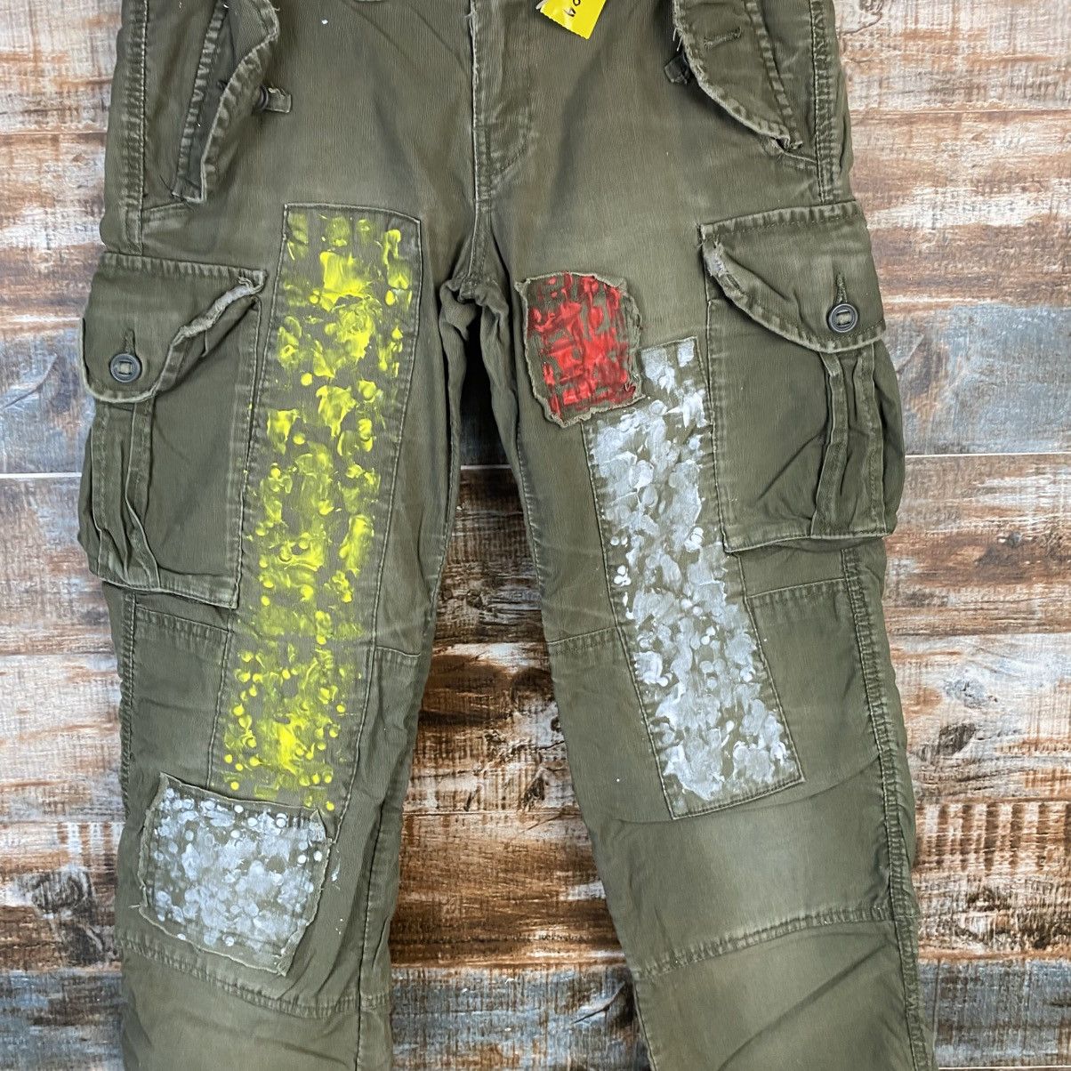 Japanese Brand DL Back Number Green Cargo Multipocket Pants #C1204 Size US 28 / EU 44 - 5 Thumbnail