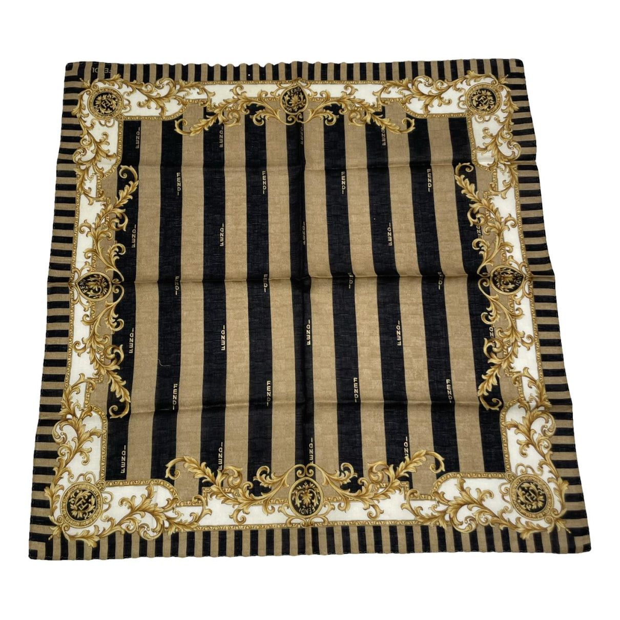 Fendi Brown Silk Scarf Size ONE SIZE - 1 Thumbnail