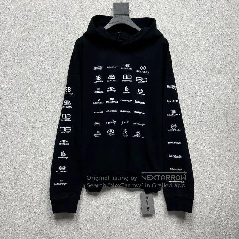 Balenciaga Balenciaga Logo Print Black Hoodie. Size US S / EU 44-46 / 1 - 1 Thumbnail