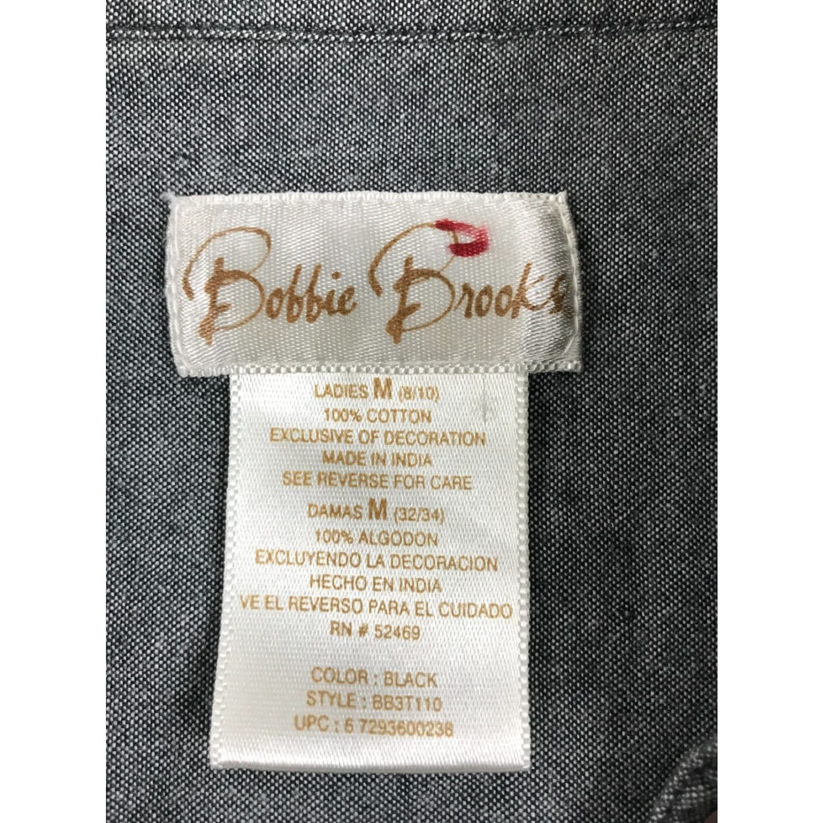 Vintage Bobbie Brooks Shirt Womens Size M Gray Embroidered Floral Patches Button Up Size M / US 6-8 / IT 42-44 - 6 Thumbnail