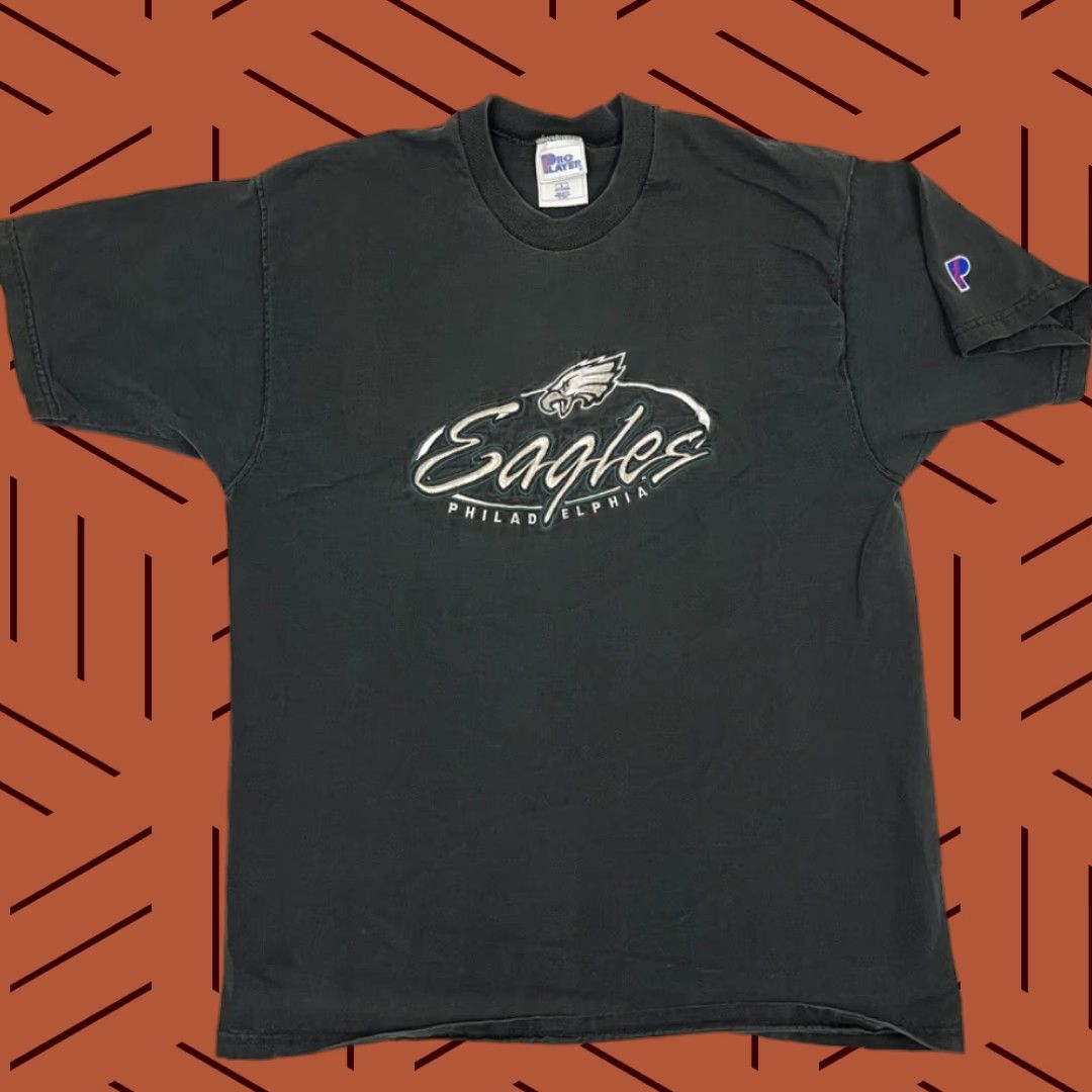 Pro Player VINTAGE Philadelphia Eagles Shirt Mens Large Black 90s Pro Player Embroidered Logo Short Sleeve Crew Neck Size US L / EU 52-54 / 3 - 1 Thumbnail