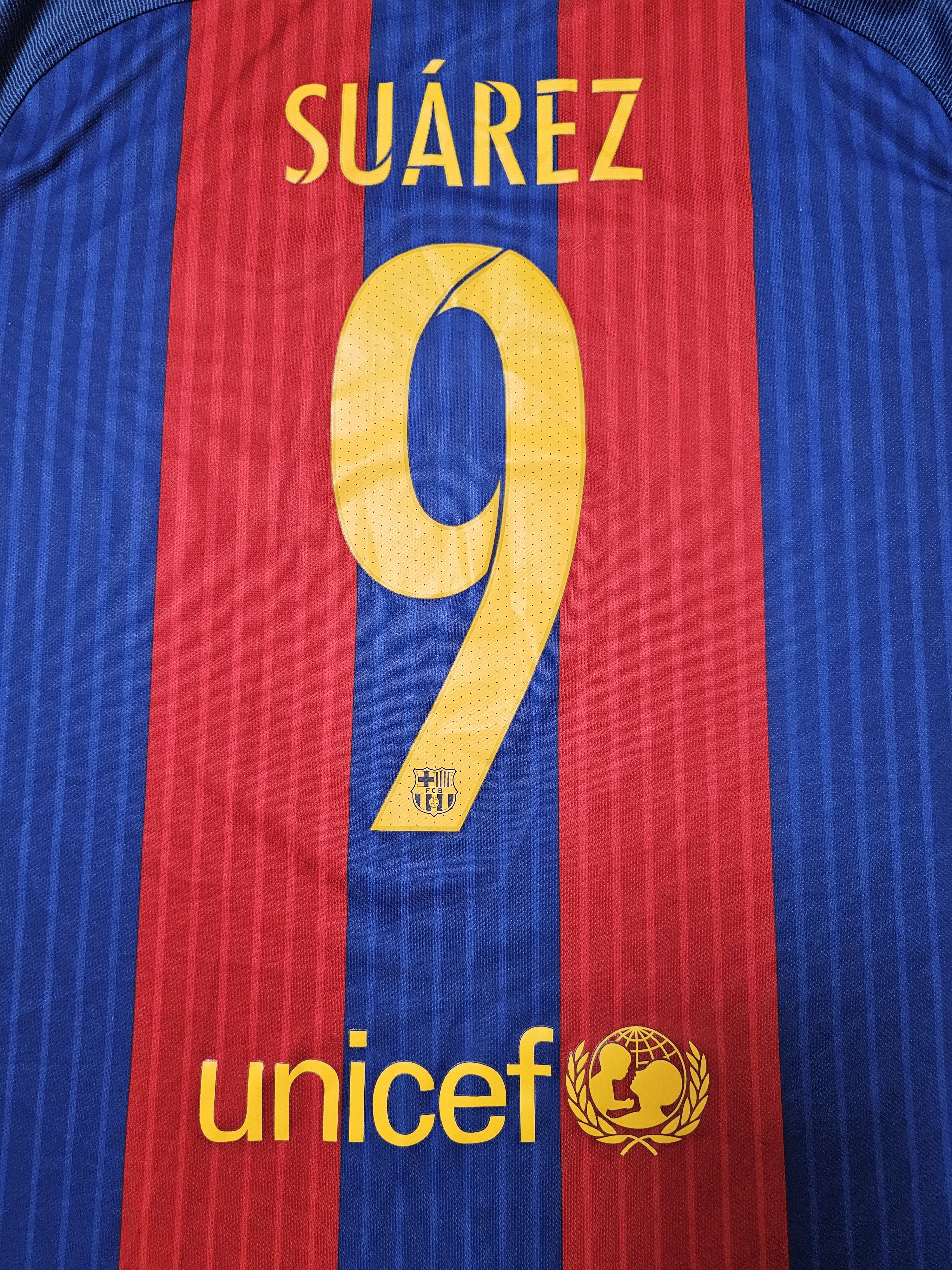 Nike BARCELONA 2016 2017 HOME SUAREZ FOOTBALL SHIRT SOCCER JERSEY Size US XL / EU 56 / 4 - 5 Thumbnail