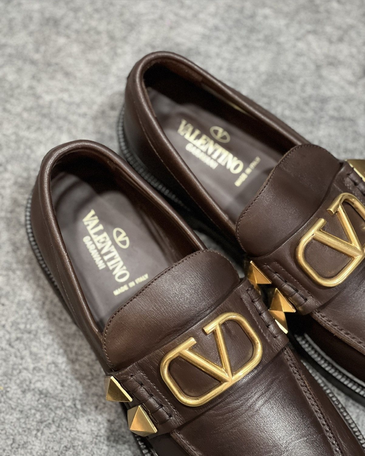 Valentino VALENTINO STUD SIGN BROWN LOAFER Size US 9 / EU 42 - 5 Thumbnail