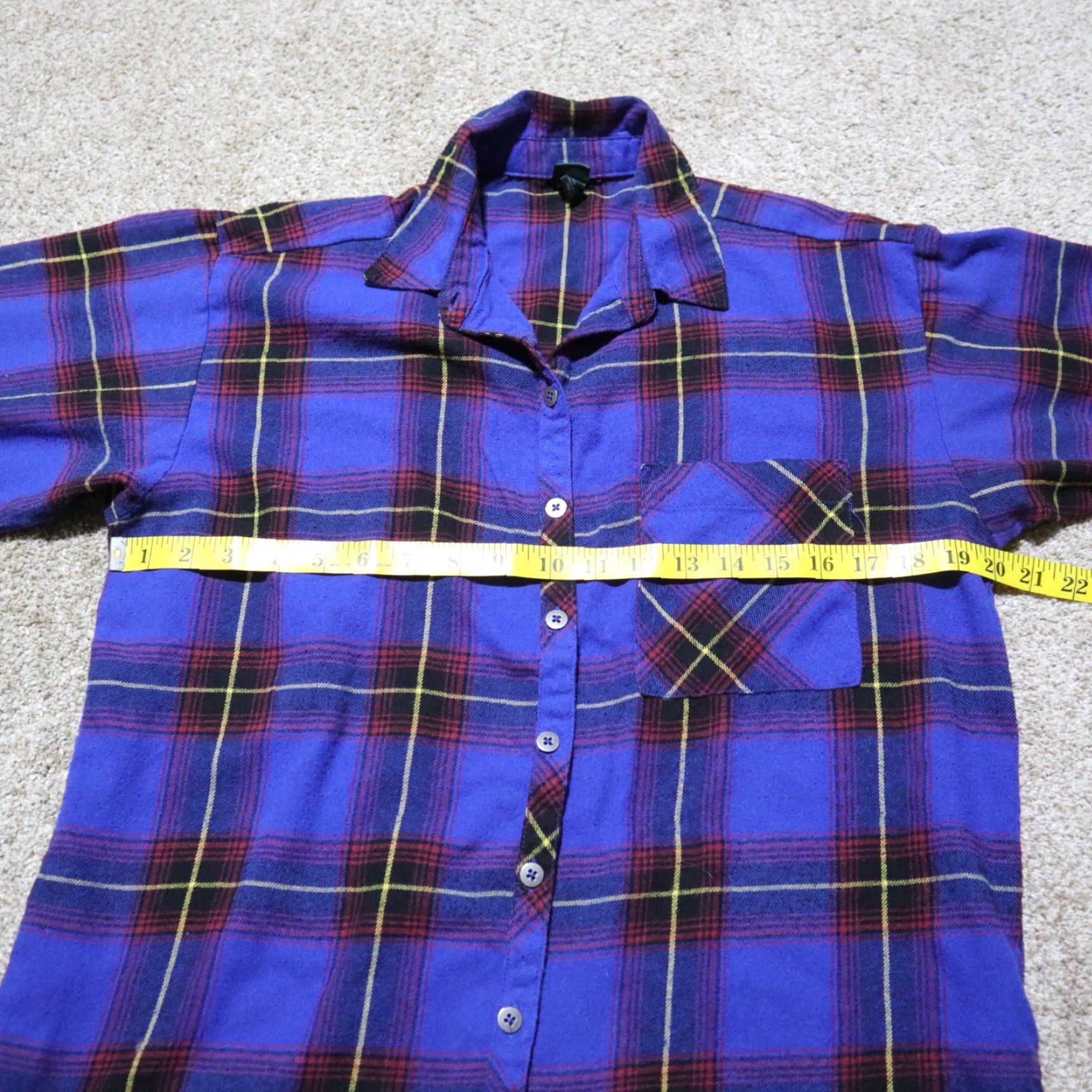 Vintage VINTAGE Wild Fable Collared Plaid Button Front Shirt Blue Yellow Women's XS XS Collared Shirt Casual Womens XS Blue Plaid Button-Up 90s Size XS / US 0-2 / IT 36-38 - 4 Thumbnail