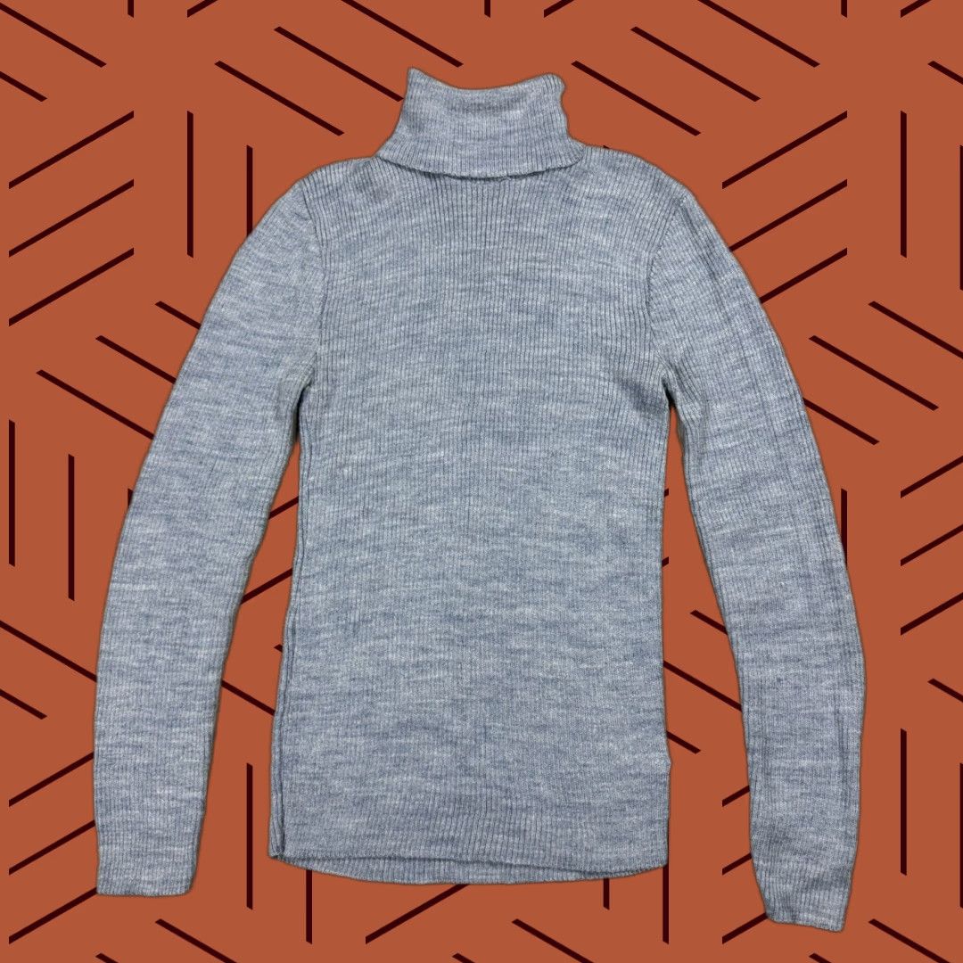 Vintage VINTAGE The Damon Turtle Sweater Shirt Women Slim Turtleneck Heathered Blue Size M 80s 90s Geek Knitted Knit Long Sleeve Size M / US 6-8 / IT 42-44 - 1 Thumbnail