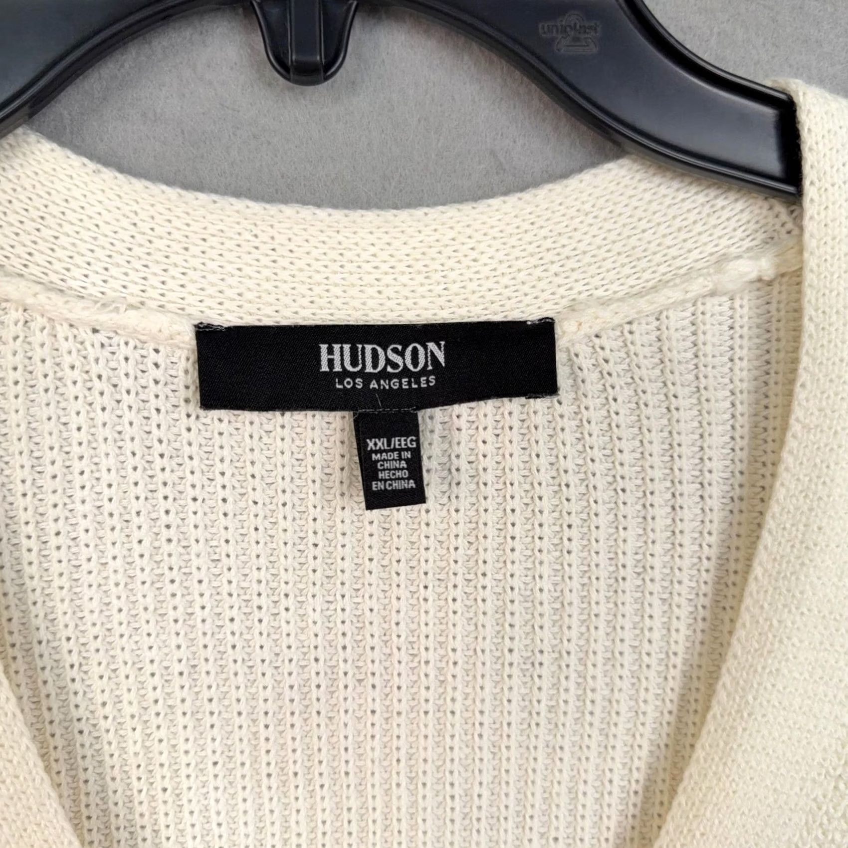 Hudson Hudson Cardigan Womens XXL White Knit Cozy V-Neck Button Front Sweater All Seasons Casual Fall Size XXL / US 16-18 / IT 52-54 - 4 Thumbnail