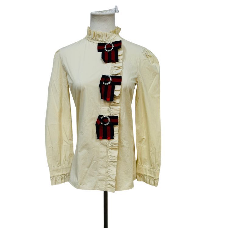 Gucci Gucci Ruffle Bow Blouse Size 38 Size XS / US 0-2 / IT 36-38 - 1 Thumbnail
