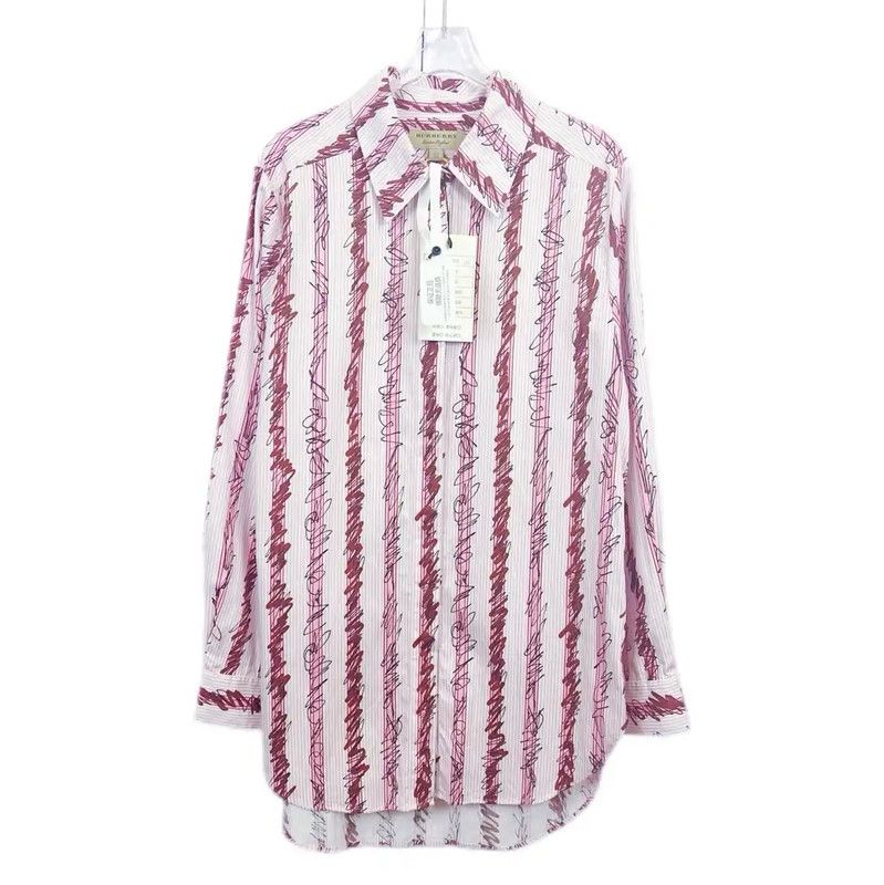 Burberry Long Sleeve Red Cotton Shirt