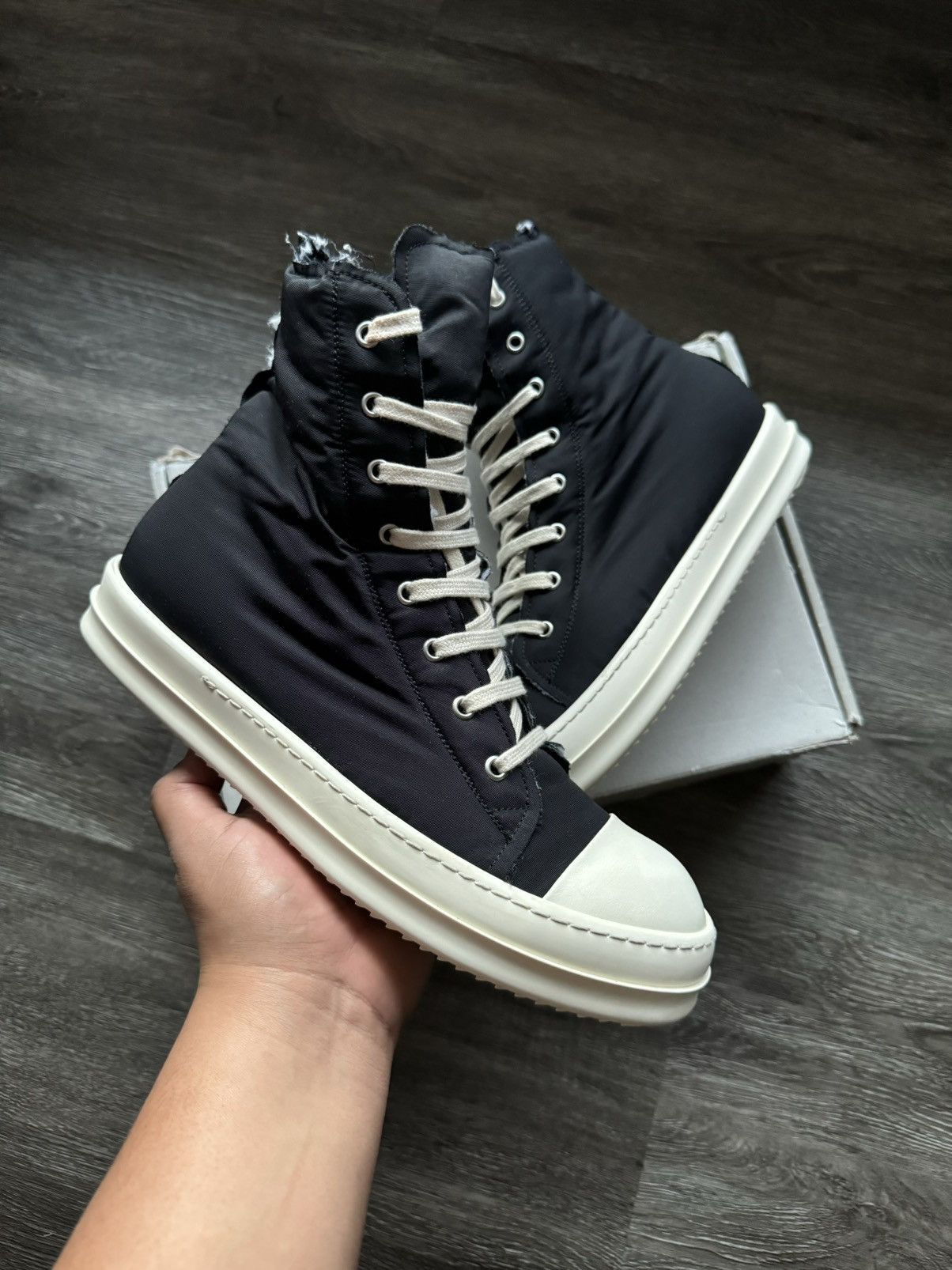 Rick Owens × Rick Owens Drkshdw Rick Owens Ramones High Drkshdw Sneaker  Size 43 / US 10 Men | Grailed