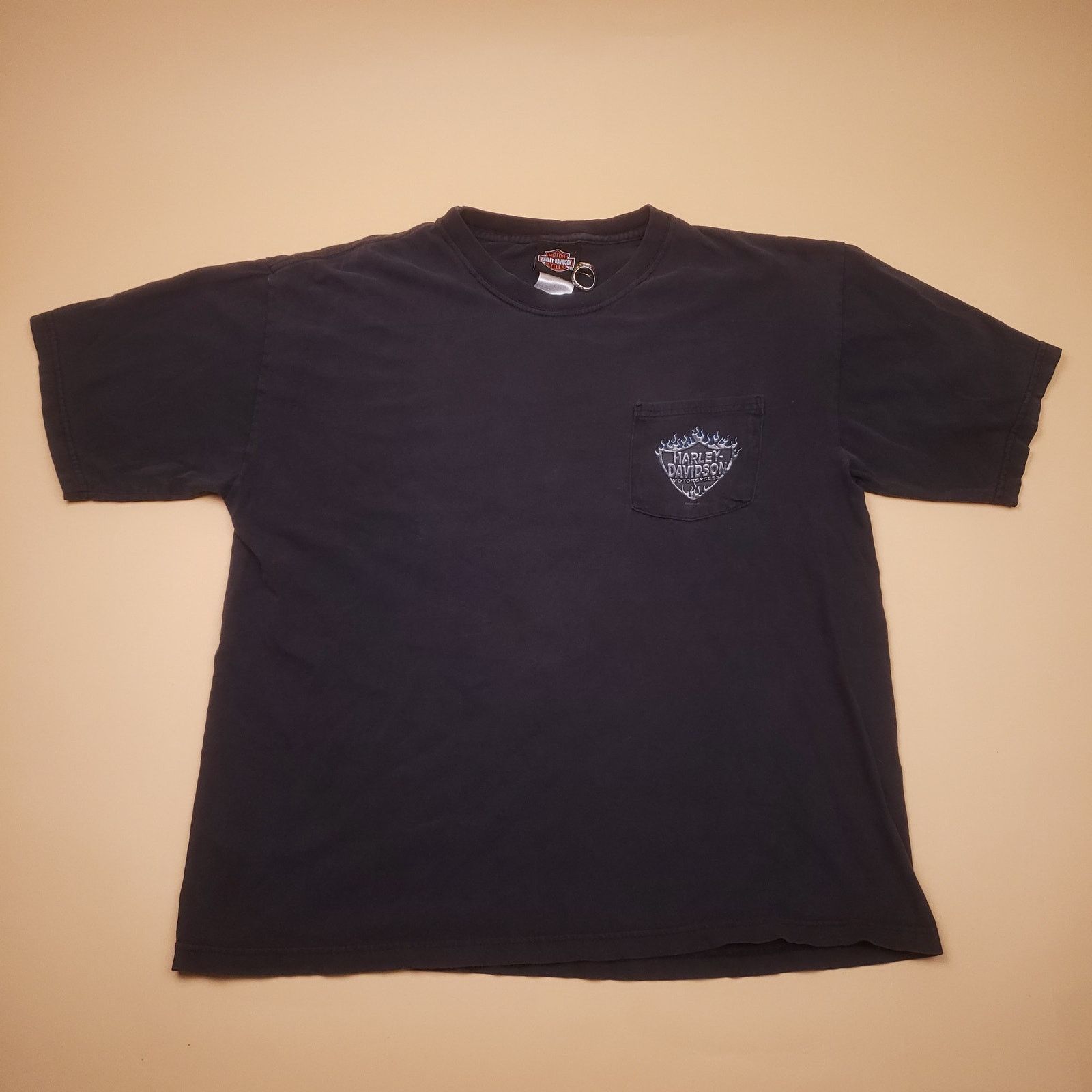 Harley Davidson y2k Harley Davidson Motorcycles Flames Pocket T Shirt Mens L Size US L / EU 52-54 / 3 - 4 Thumbnail