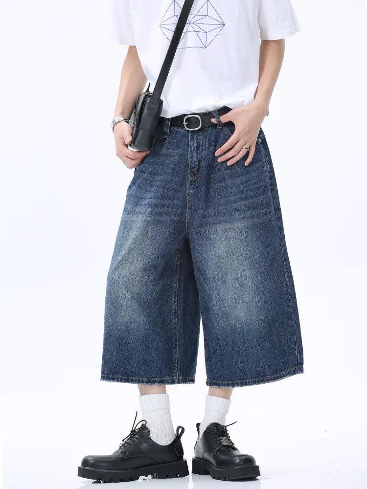 Japanese Brand Retro high street wide leg denim shorts Size US 32 / EU 48 - 1 Thumbnail