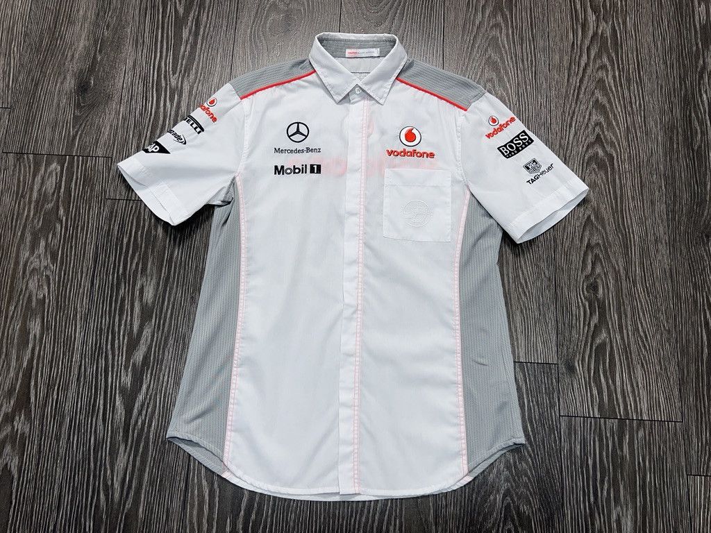Vodafone Racing F1 Shirt Button Up Hugo Boss Mercedes Benz