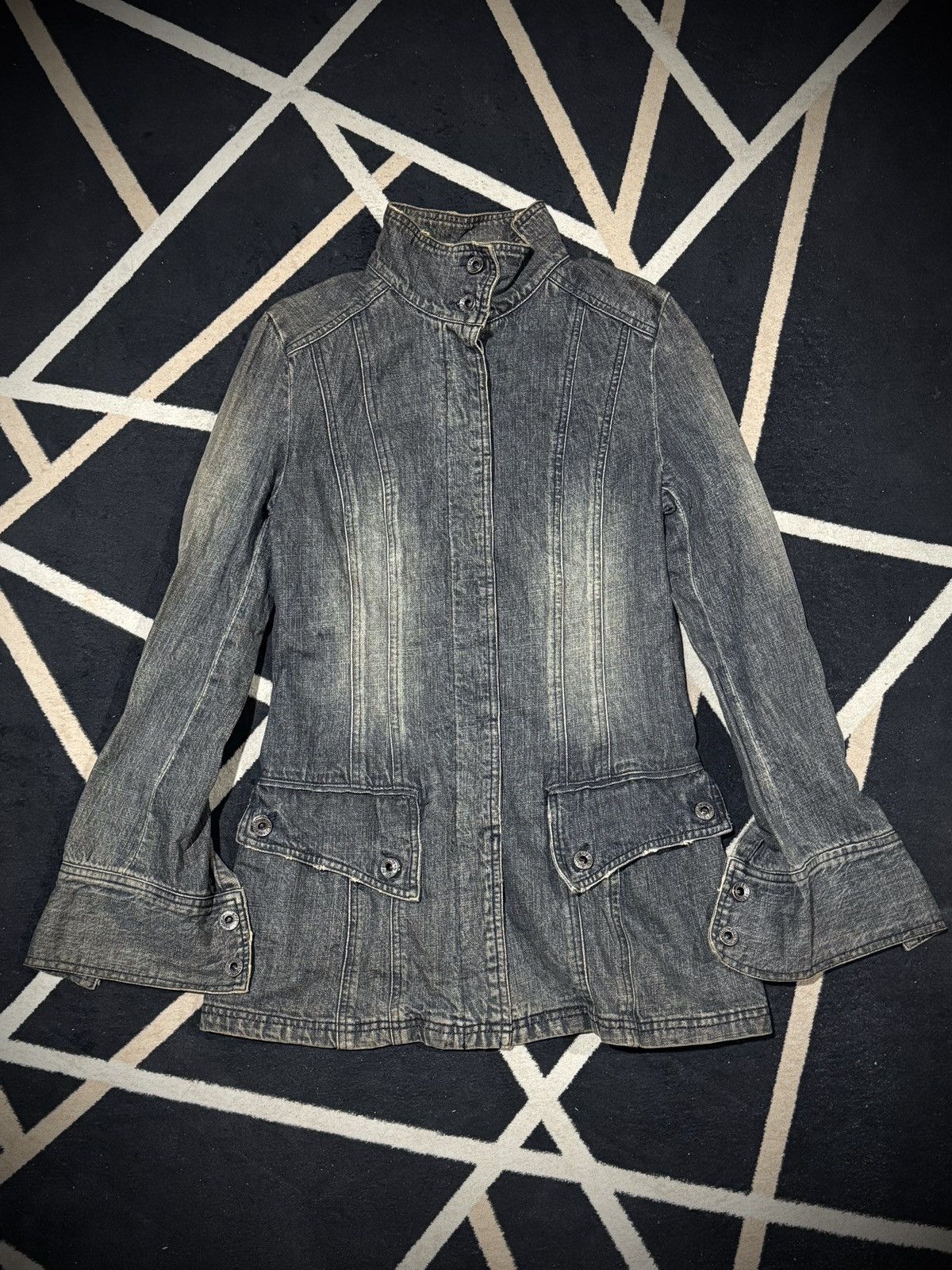 5351 POUR LES HOMMES Washed Jacket Denim Coated 5351 Pour Less Homme Size US S / EU 44-46 / 1 - 1 Thumbnail
