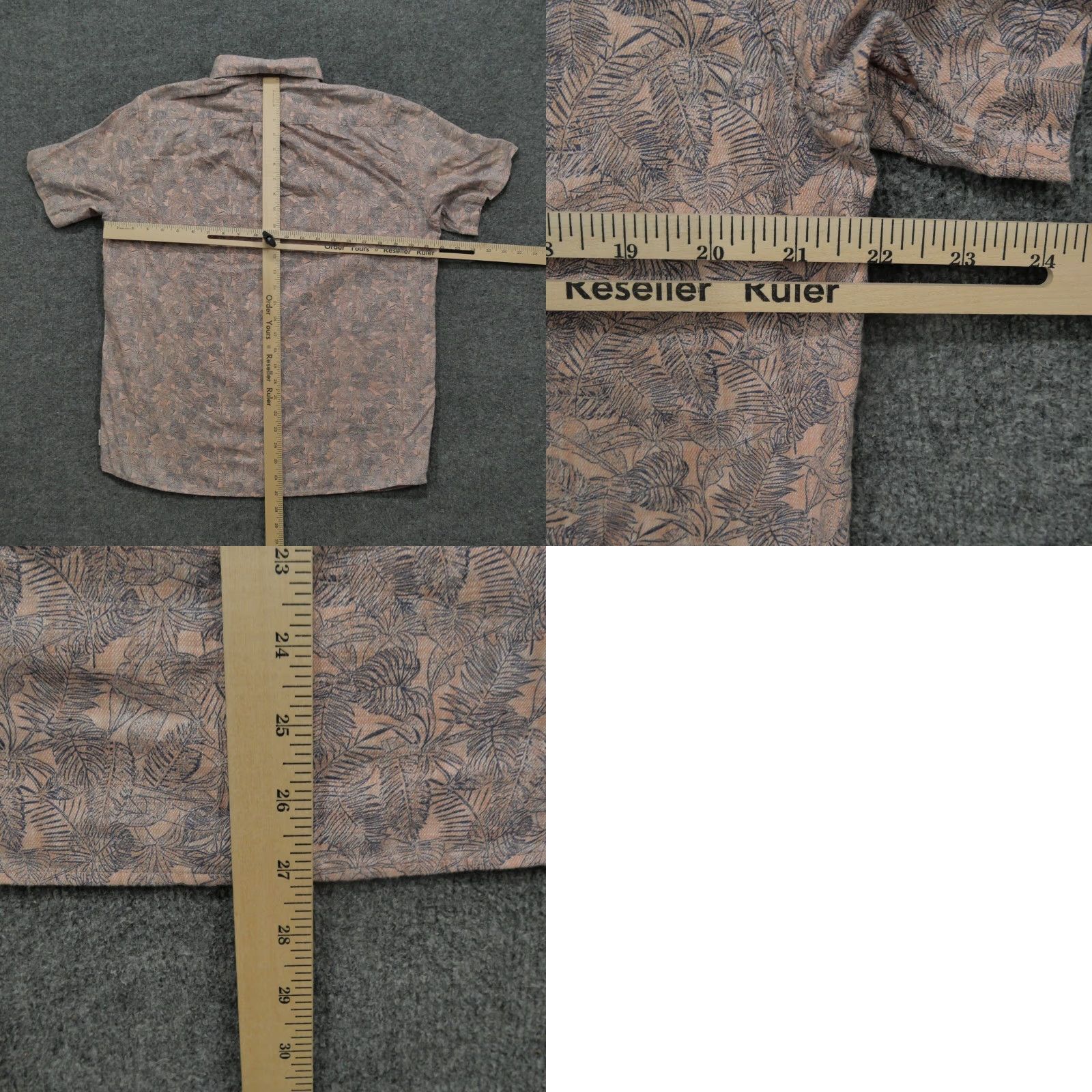 Vintage VINTAGE Rowm Shirt Mens Medium Pink Blue Hawaiian Button Up Foliage Print Cotton Size US M / EU 48-50 / 2 - 8 Thumbnail