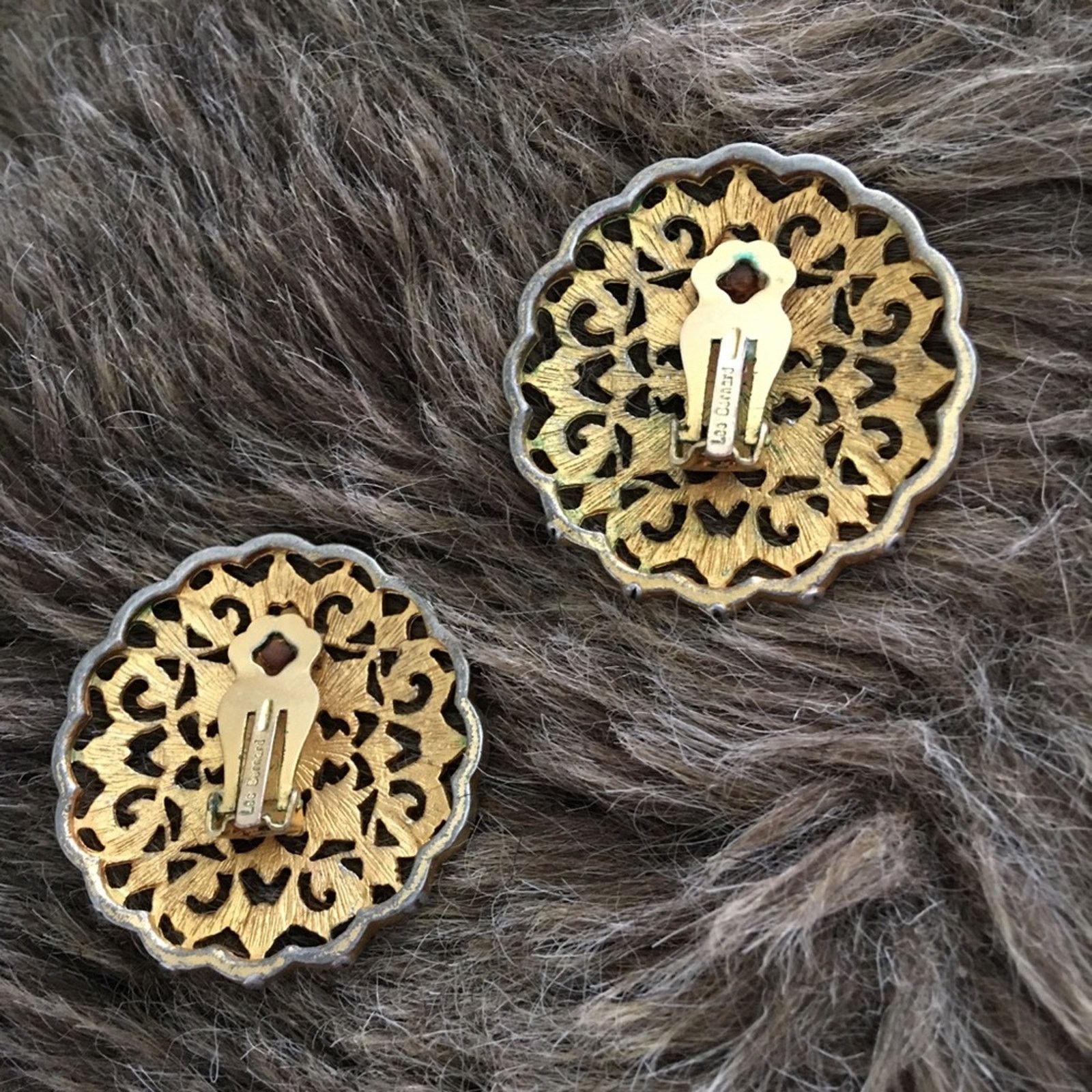 Jewelry Vintage 70s Les Bernard gold tone clip earrings Size ONE SIZE - 4 Thumbnail