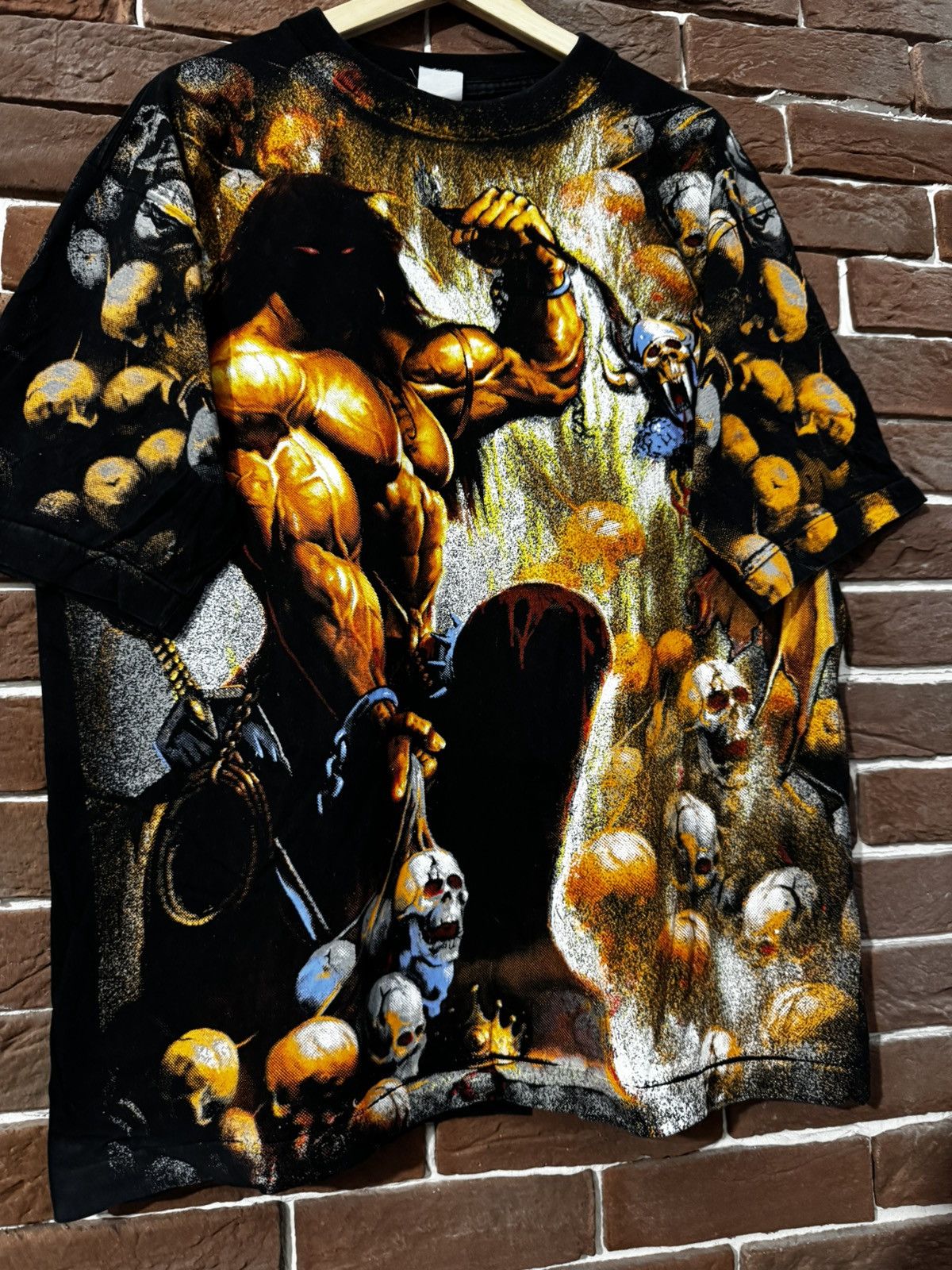 Band Tees RARE VINTAGE MANOWAR 1994 SKULL METAL T-SHIRT BAND GRAIL Size US XL / EU 56 / 4 - 4 Thumbnail