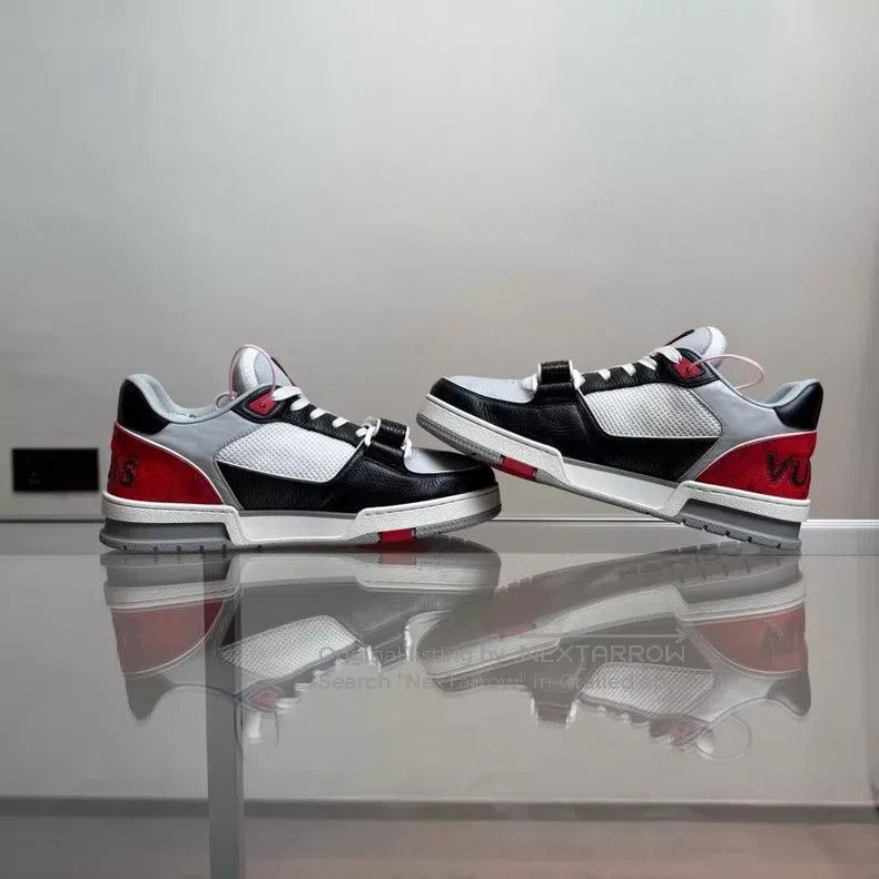 Louis Vuitton Louis Vuitton Trainer Black and Red Velcro shoes Size US 7 / EU 40 - 5 Thumbnail