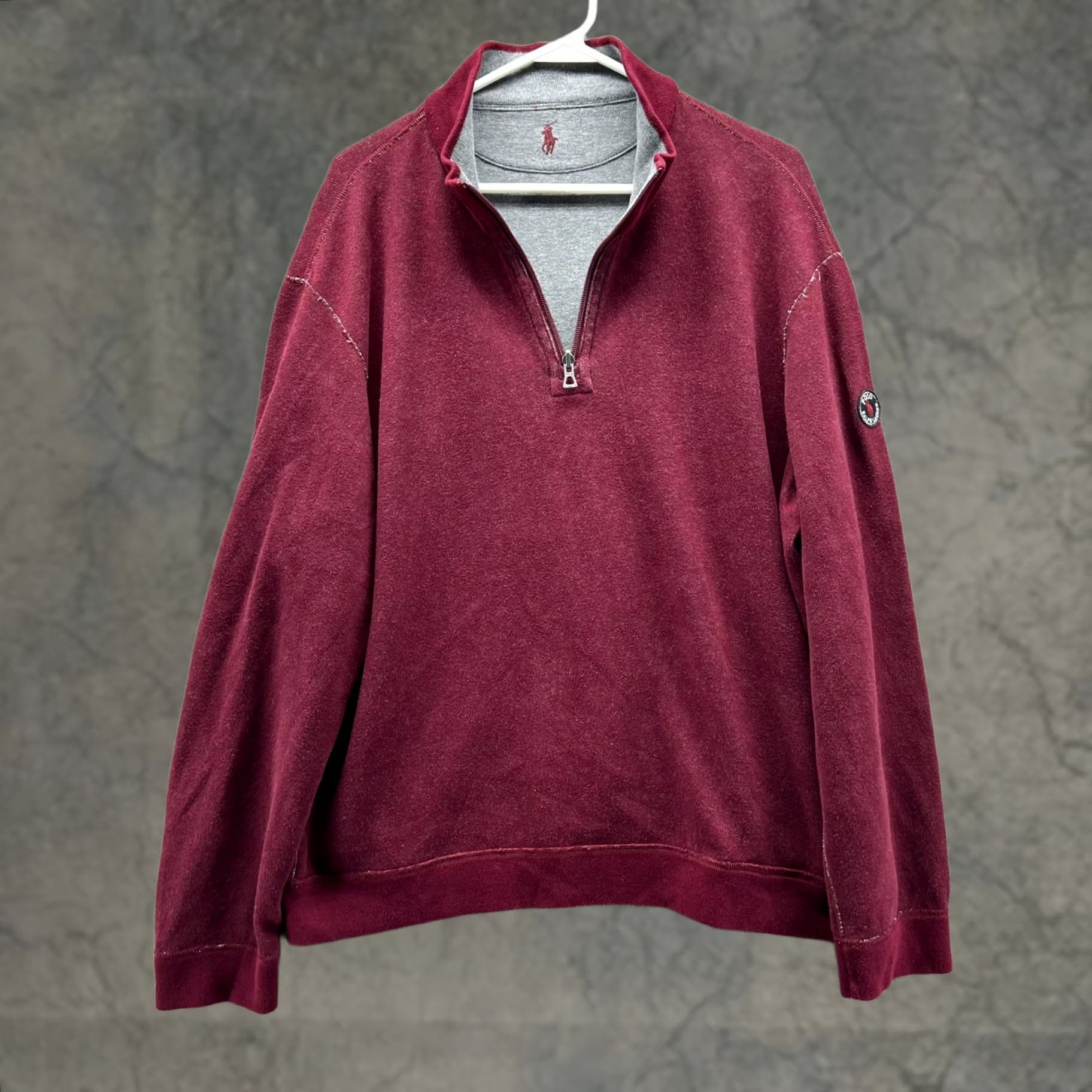 Ralph Lauren Polo Ralph Lauren Sweater Men L Burgundy Gray Reversible Pullover 1/4 Zip Size US L / EU 52-54 / 3 - 1 Thumbnail