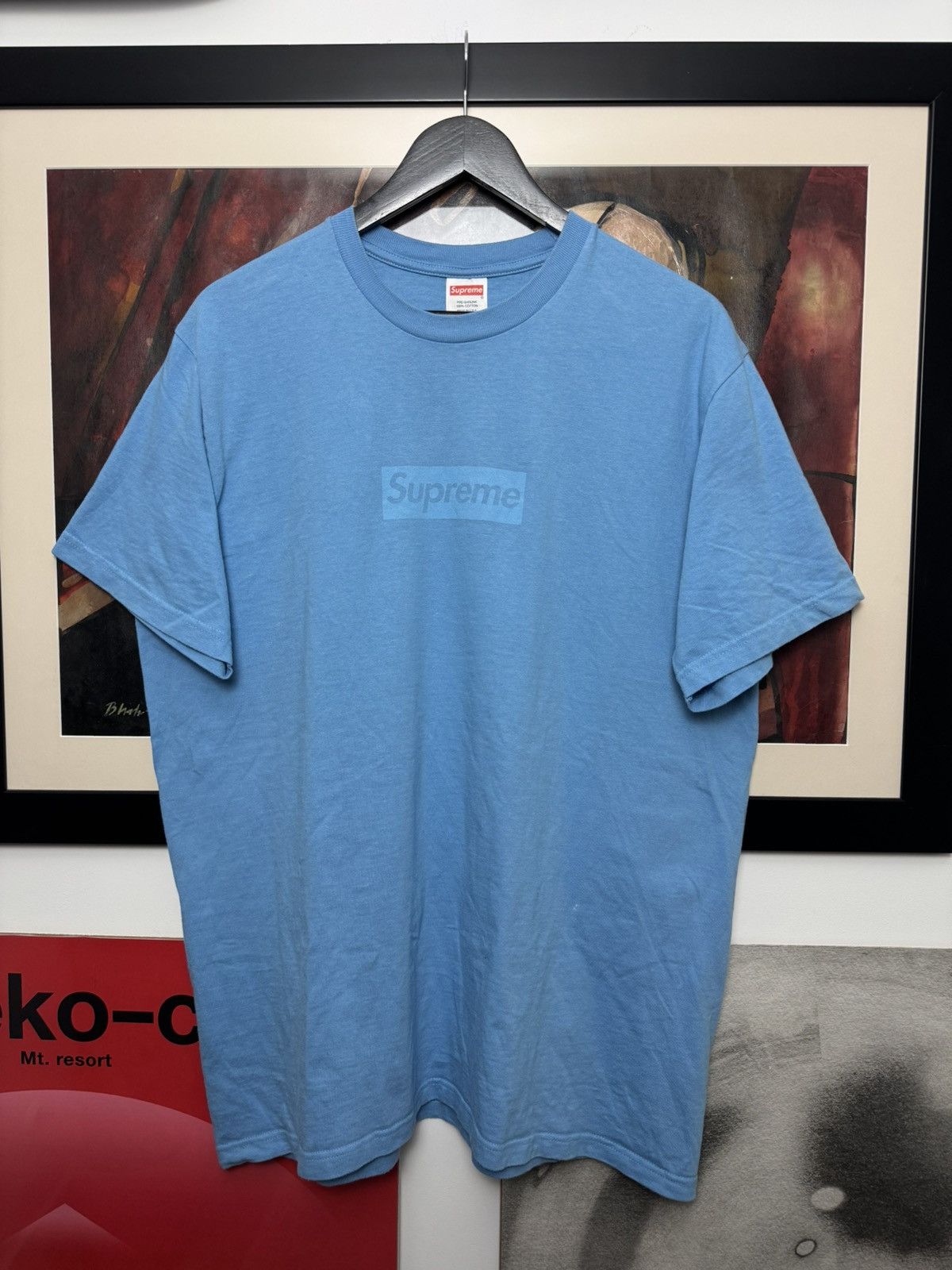 Supreme Supreme baby blue tonal box logo tee | Grailed