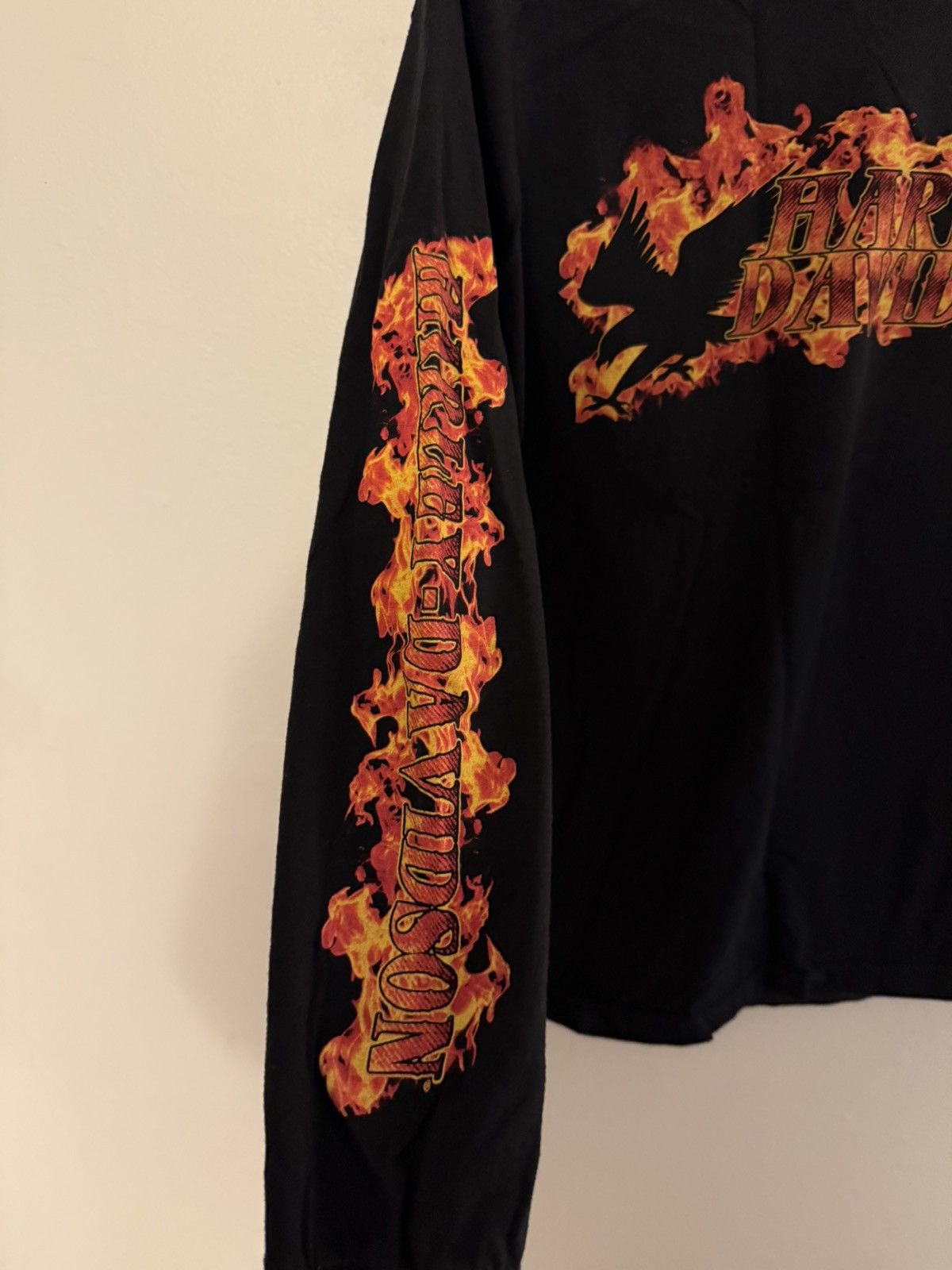 Harley Davidson Vintage Harley Davidson Flame Long Sleeve 4GSELLER Size US M / EU 48-50 / 2 - 2 Thumbnail