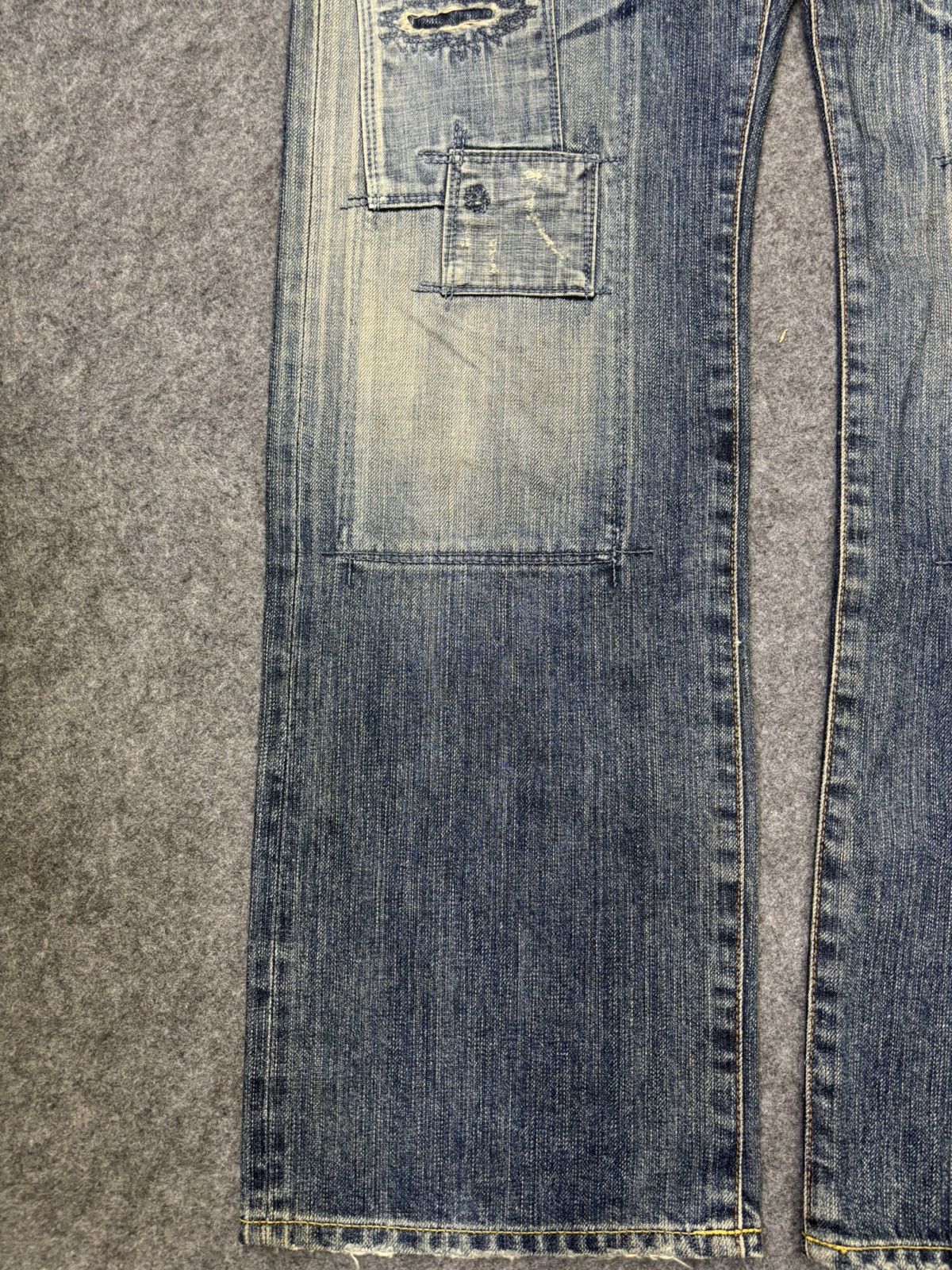 Japanese Brand 💥Insane Boro💥Archival Bartack Patchwork Denim F786 Size US 33 - 8 Thumbnail