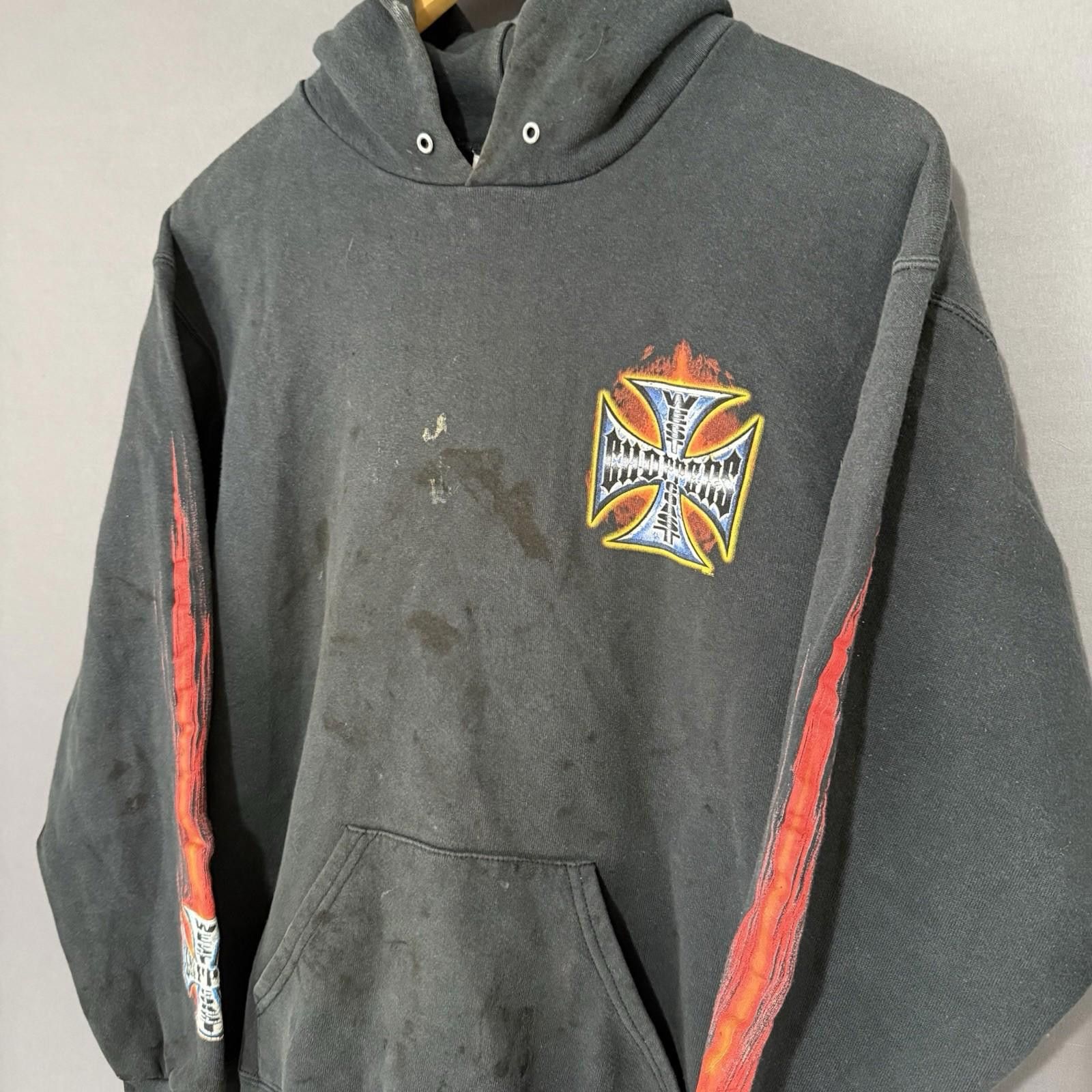 Lee Vintage West Choppers Flame Cross Hoodie M Lee Men’s Size US 32 / EU 48 - 9 Thumbnail