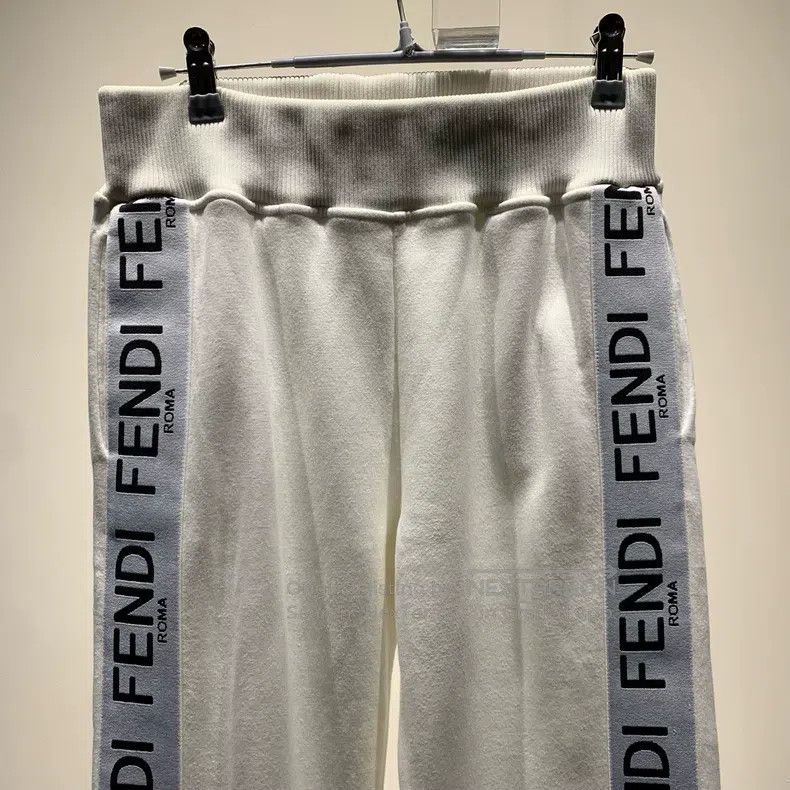Fendi Fendi Side Logo Striped White Casual Sport Pants Size 26" / US 2 / IT 38 - 5 Thumbnail