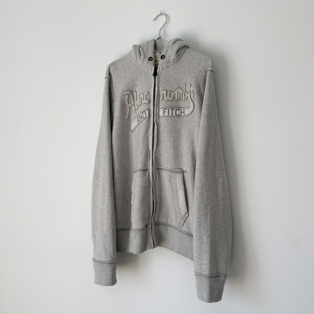 Abercrombie & Fitch Vtg 2000s Abercrombie & Fitch Distressed Zip Up Hoodie Y2K Size US L / EU 52-54 / 3 - 1 Thumbnail