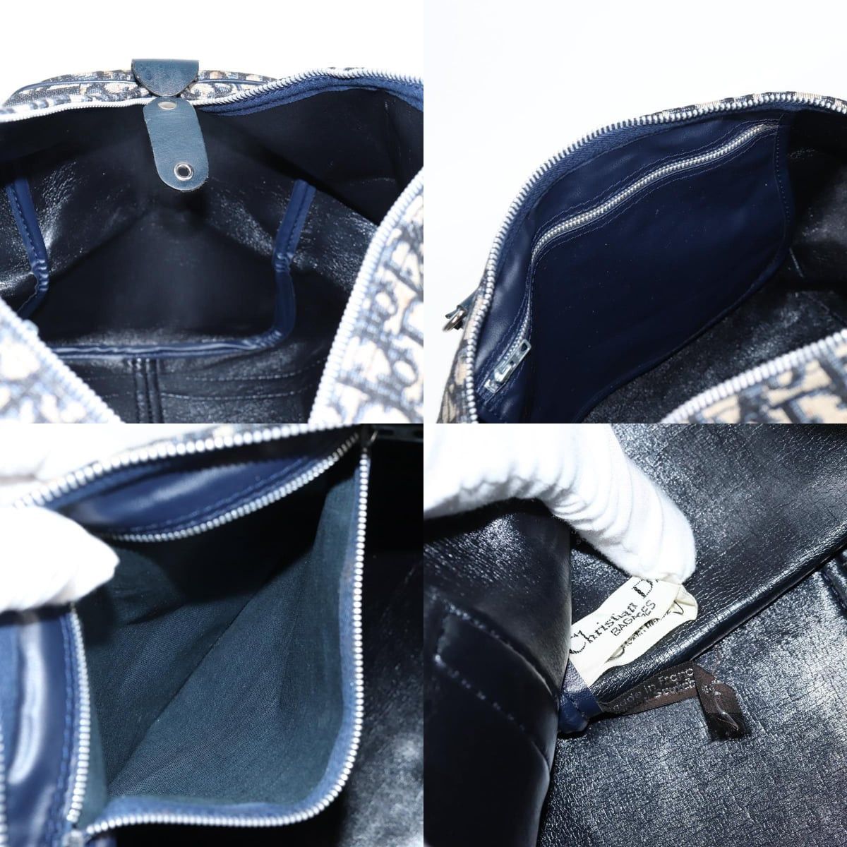 Dior DIOR Trotter Canvas Boston Bag Navy Silver Size ONE SIZE - 12 Thumbnail