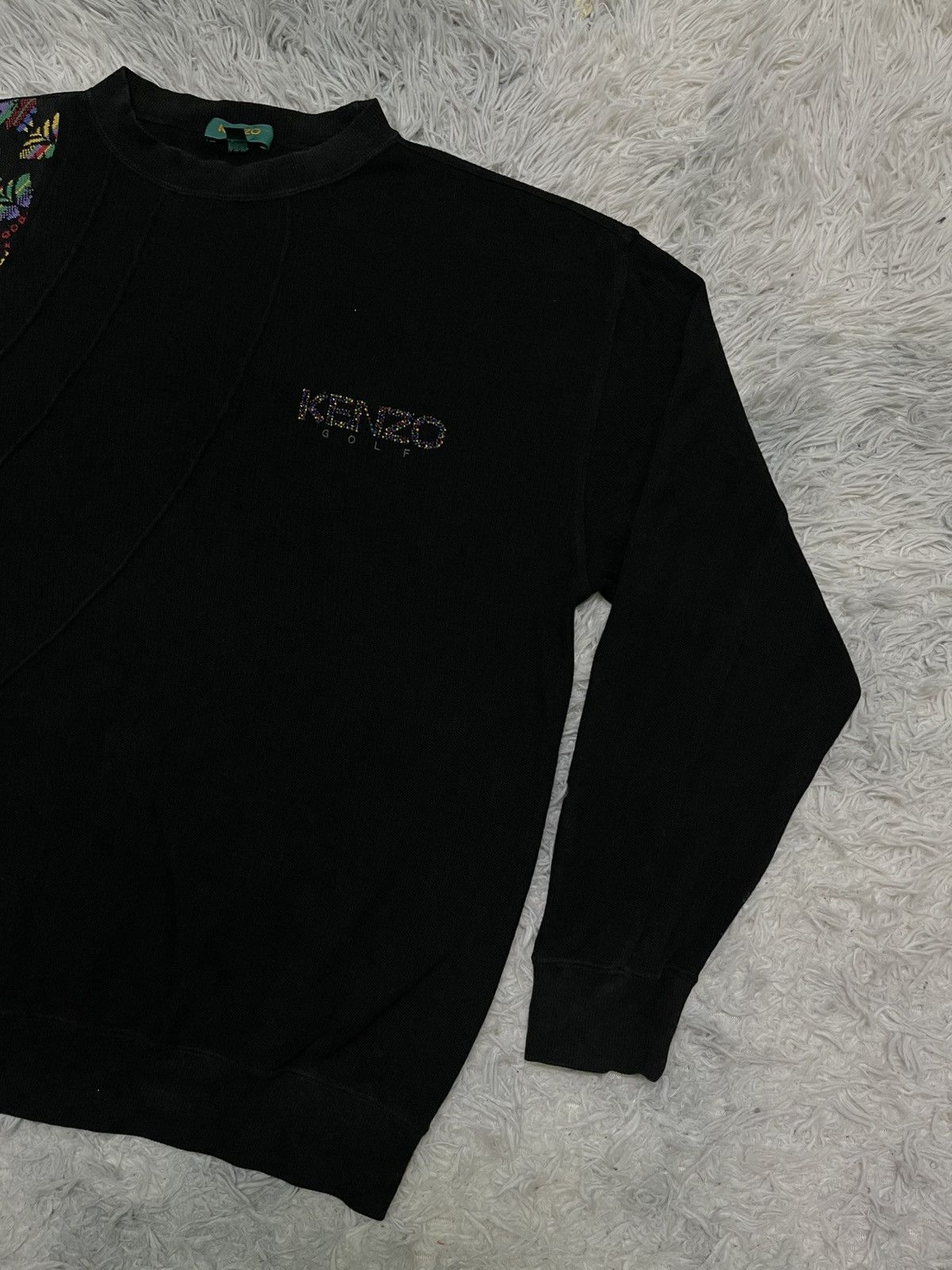 Kenzo 90s KENZO GOLF SWEAT TRAINER LOGO EMBROIDERY BLACK Size US L / EU 52-54 / 3 - 3 Thumbnail