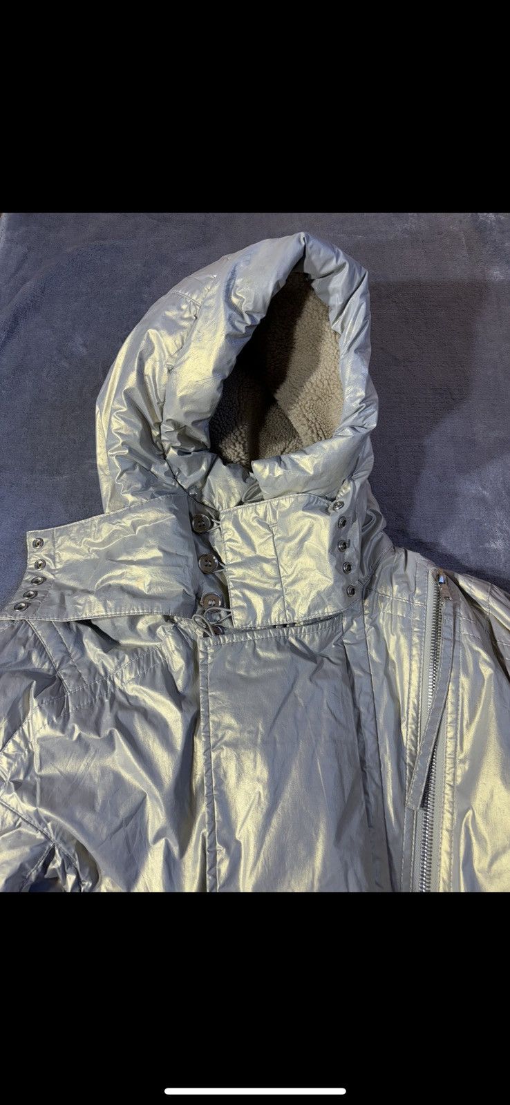 Prada Prada Silver Astro Moto Puffer Coat Size US M / EU 48-50 / 2 - 15 Thumbnail