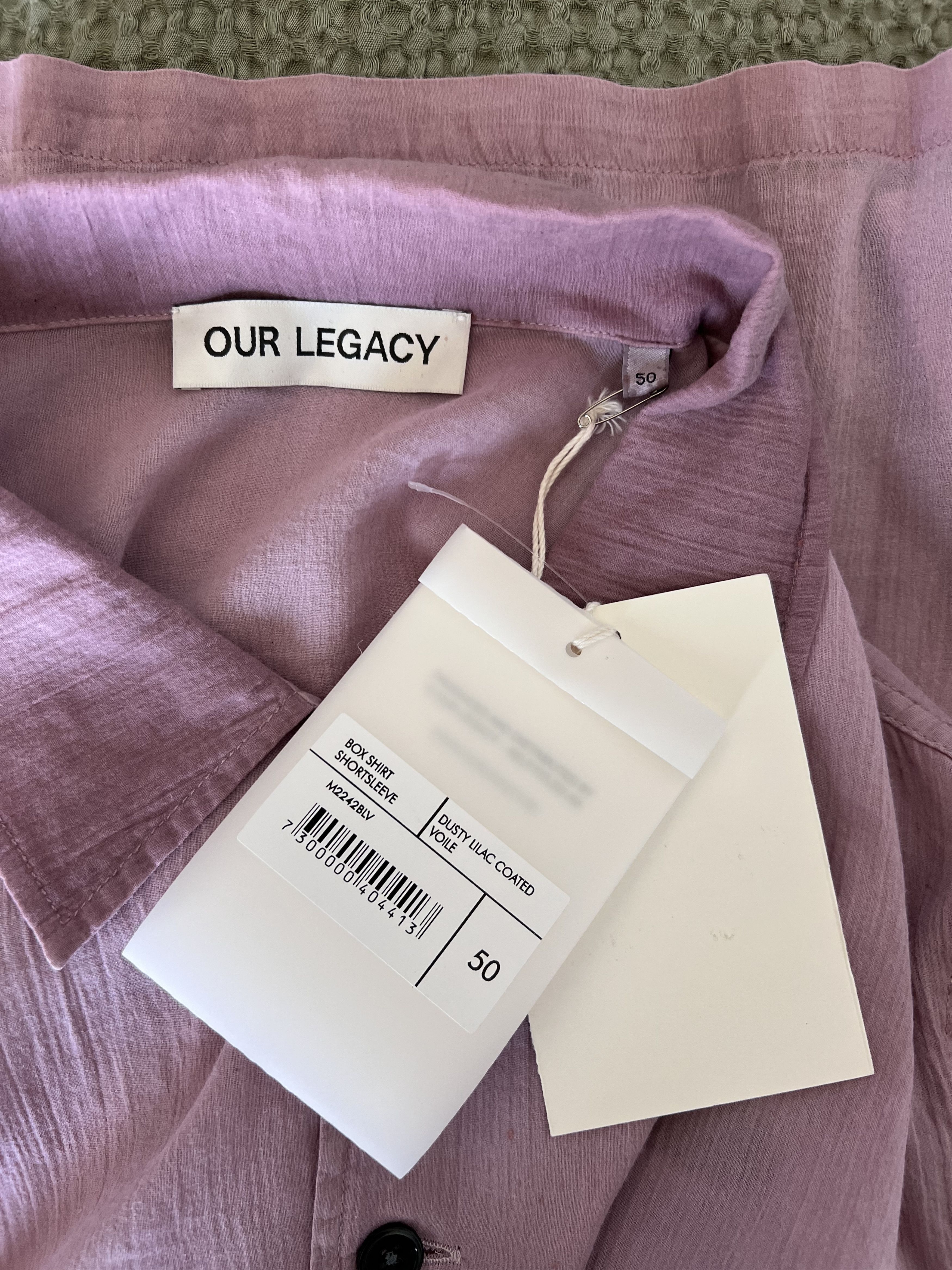 Our Legacy Our Legacy Coated Voile Short Sleeve Box Shirt in Lilac Size US M / EU 48-50 / 2 - 8 Thumbnail