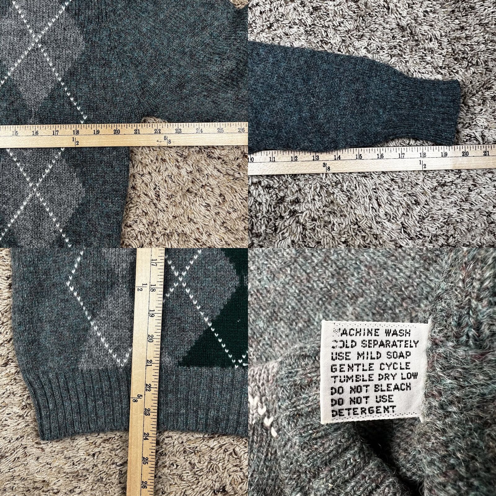 McGregor VINTAGE McGregor Argyle Knit Golf Sweater Mens M Pullover Gray Wool/Acrylic Crew Neck Long Sleeve Made USA Size US M / EU 48-50 / 2 - 8 Thumbnail