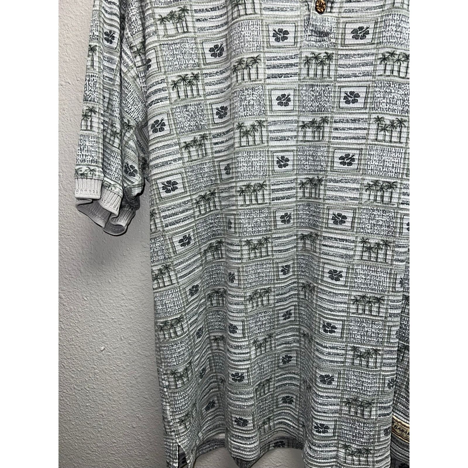 Tommy Bahama Tommy Bahama Gray Polo Shirt Top Palm Tree 2000s X-Large XL Size US XL / EU 56 / 4 - 4 Thumbnail