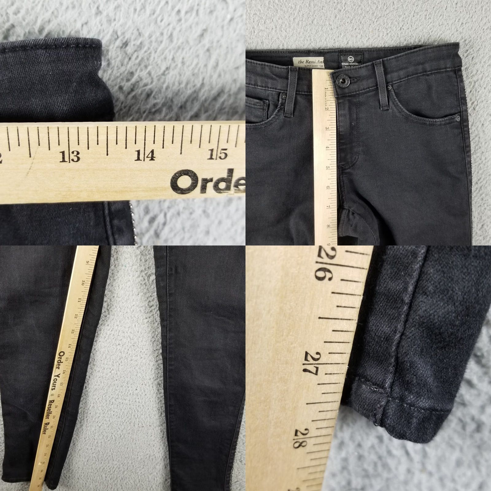 Vintage AG Adriano Goldschmied Jeans Women 26R The Remi Tuxedo Ankle Denim Studded Pants Shirt/Shoes not included Size 26" / US 2 / IT 38 - 8 Thumbnail