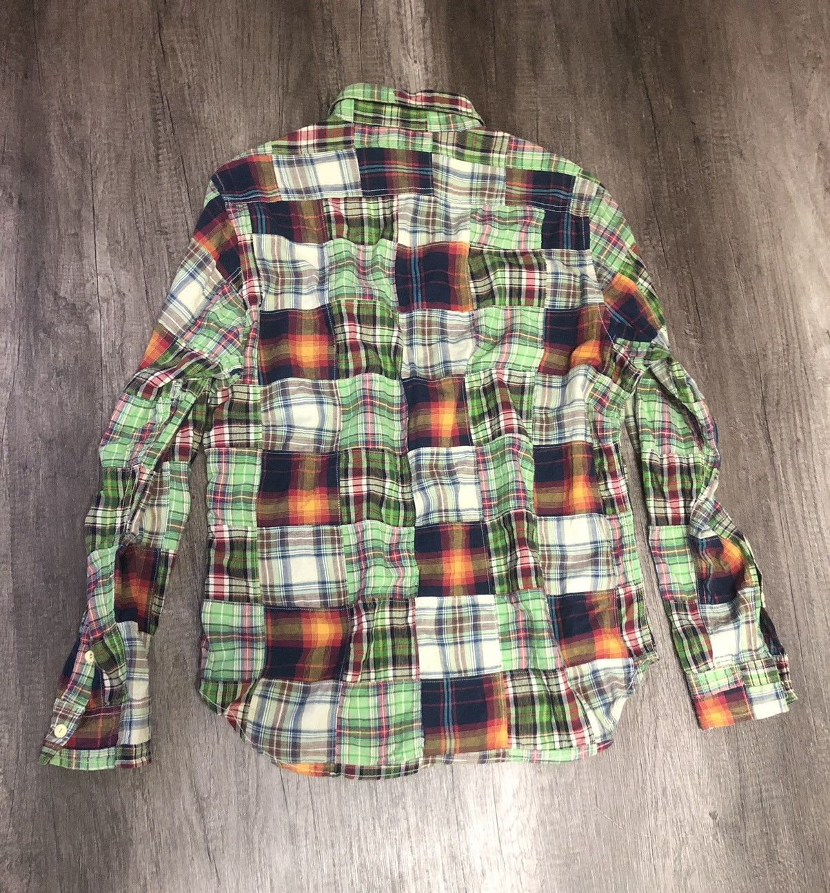 Flannel × Vintage VINTAGE BACK NUMBER PATCHWORK FLANNEL LONG SLEEVE SHIRT Size US XL / EU 56 / 4 - 5 Thumbnail