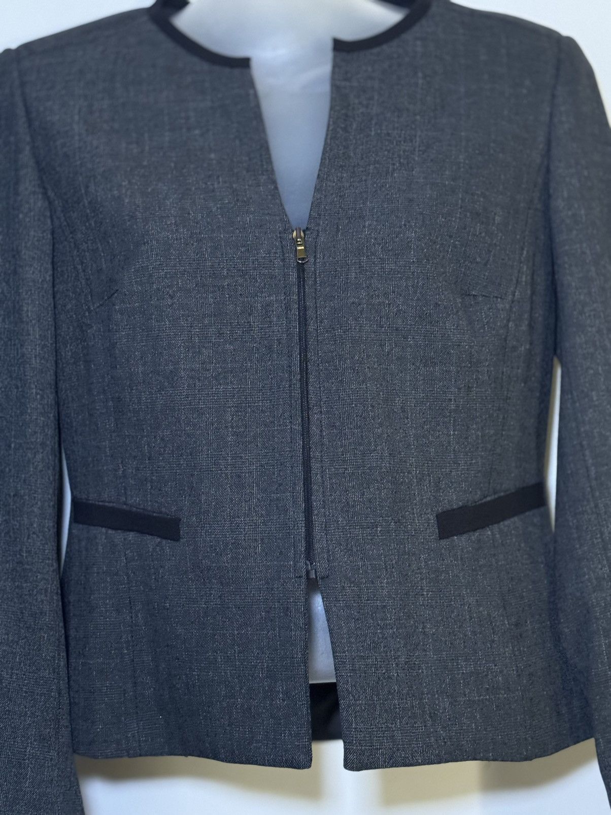 Other Sandro Ferrone Roma Grey Zippered Blazer Jacket Size M / US 6-8 / IT 42-44 - 5 Thumbnail