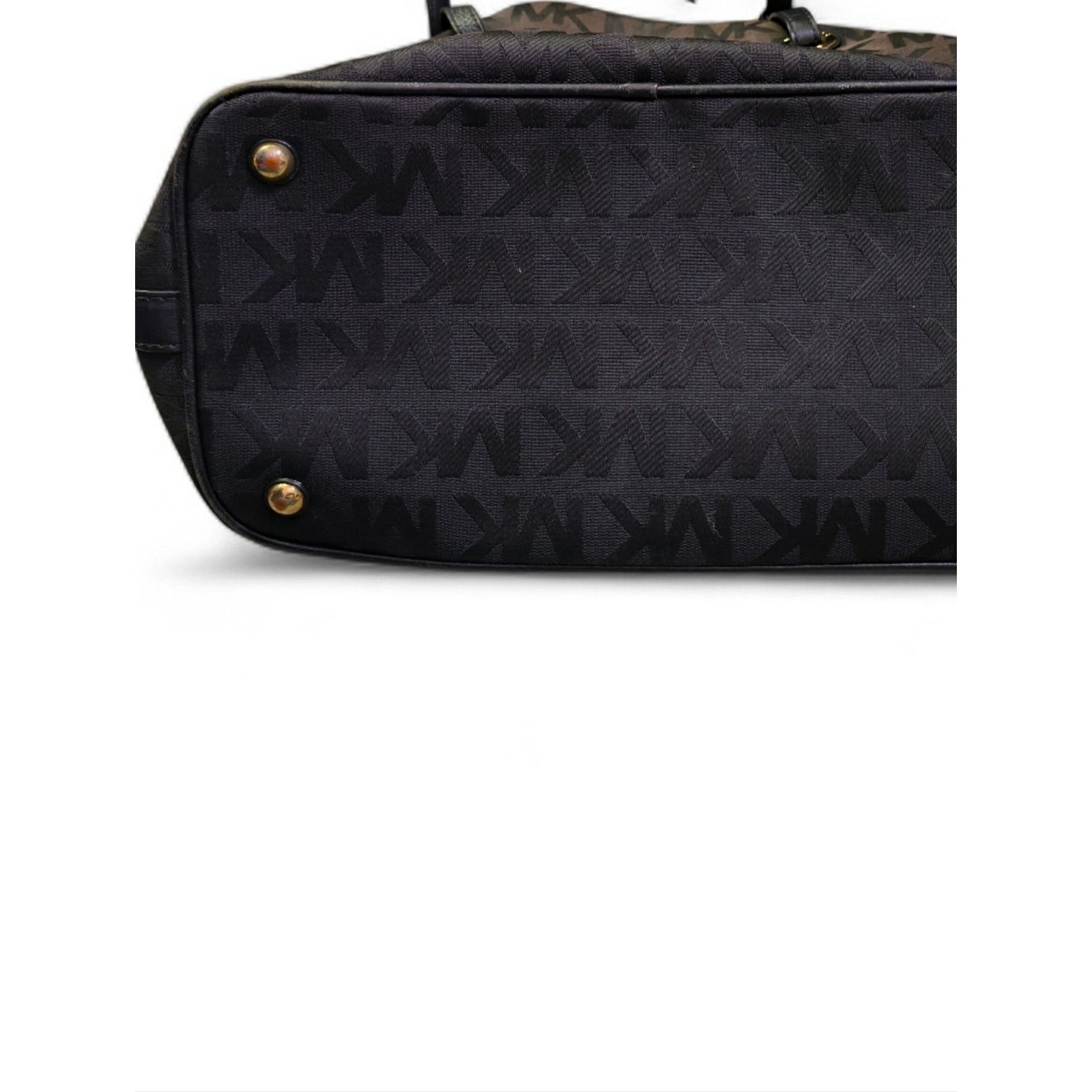 Michael Kors Michael Kors Black MK Monogram Shoulder Bag Gold Hardware Size ONE SIZE - 9 Thumbnail