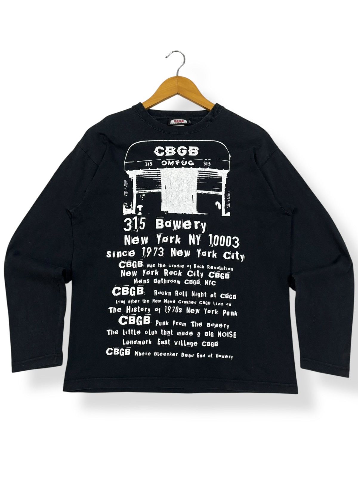 Vintage CBGB & OMFUG Imprinted Rock Punk Long Sleeve T-shirt